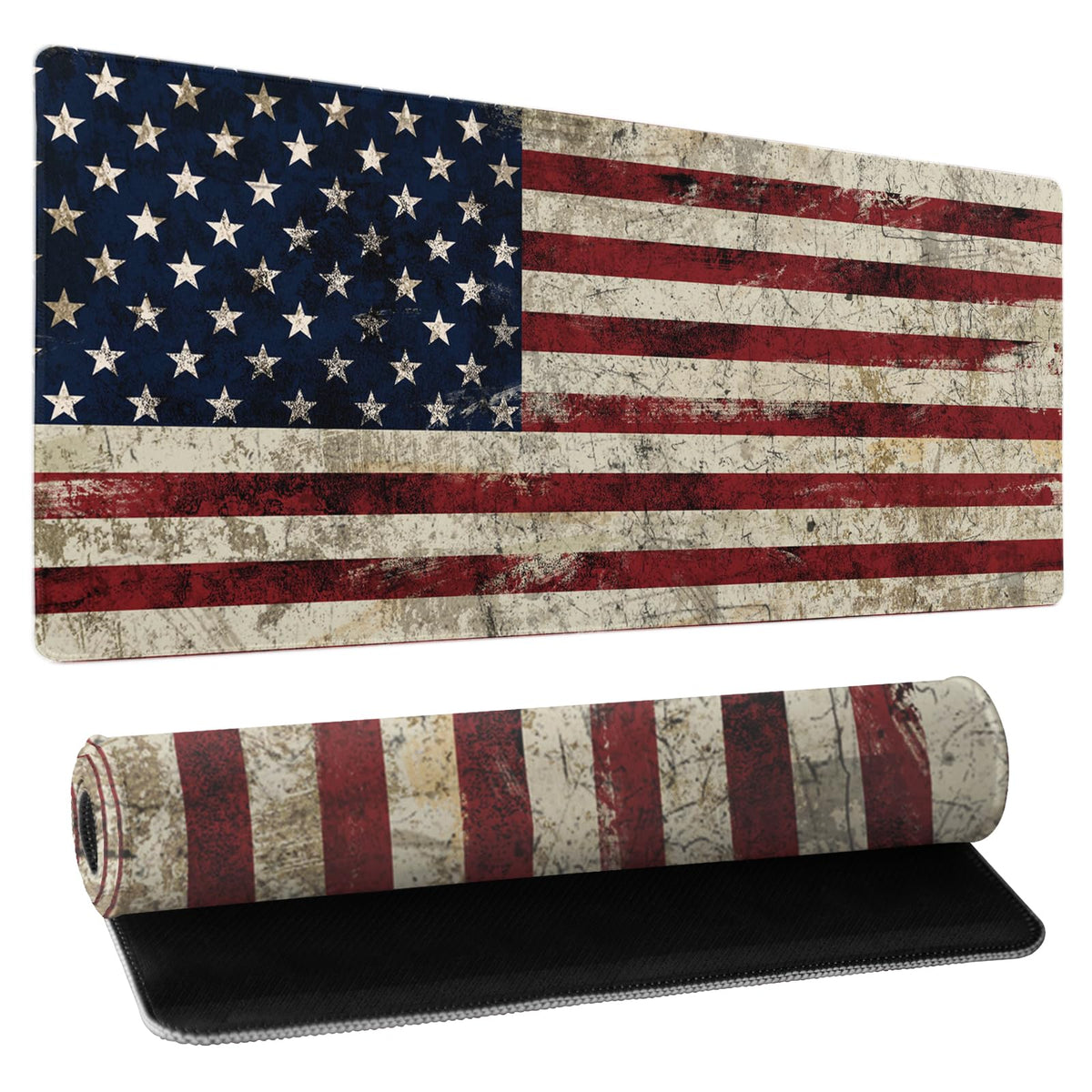 American Flag Mouse Pad Extended Large 31.5x11.8 in USA Flag Desk Mat Independence Day Large