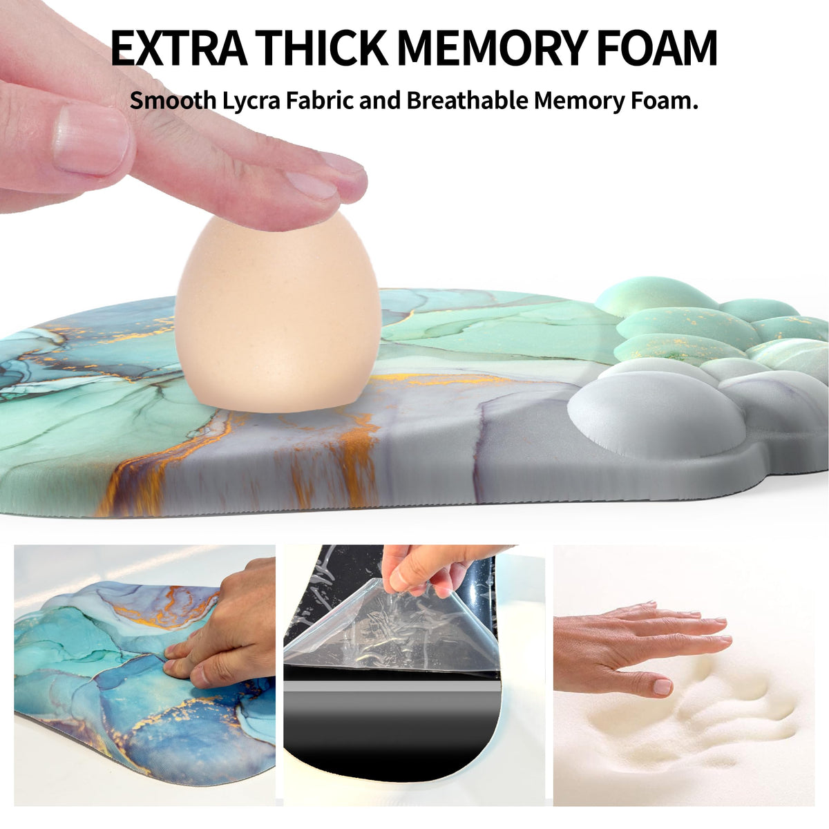 ANGKOYT Ergonomic 2 in 1 Cloud Mouse Pad and Keyboard Wrist Rest, Non-Slip, Relieves Wrist Pain