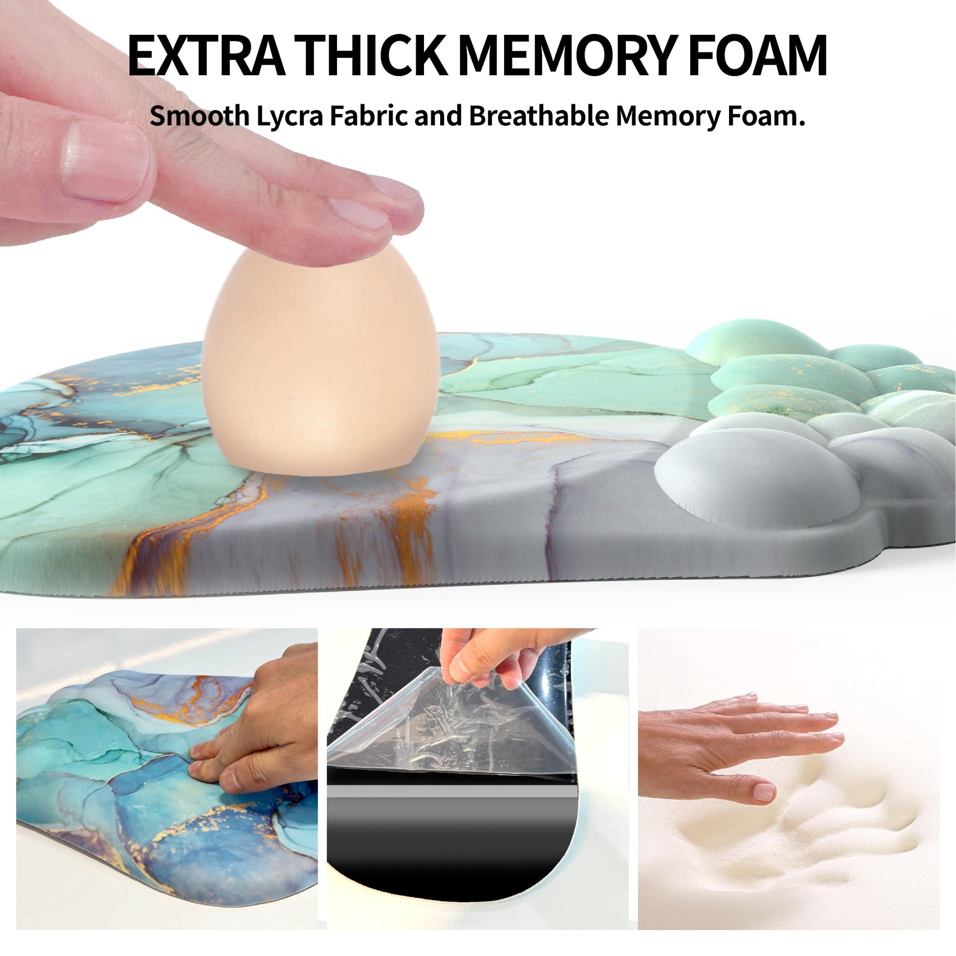 ANGKOYT Ergonomic 2 in 1 Cloud Mouse Pad and Keyboard Wrist Rest, Non-Slip, Relieves Wrist Pain