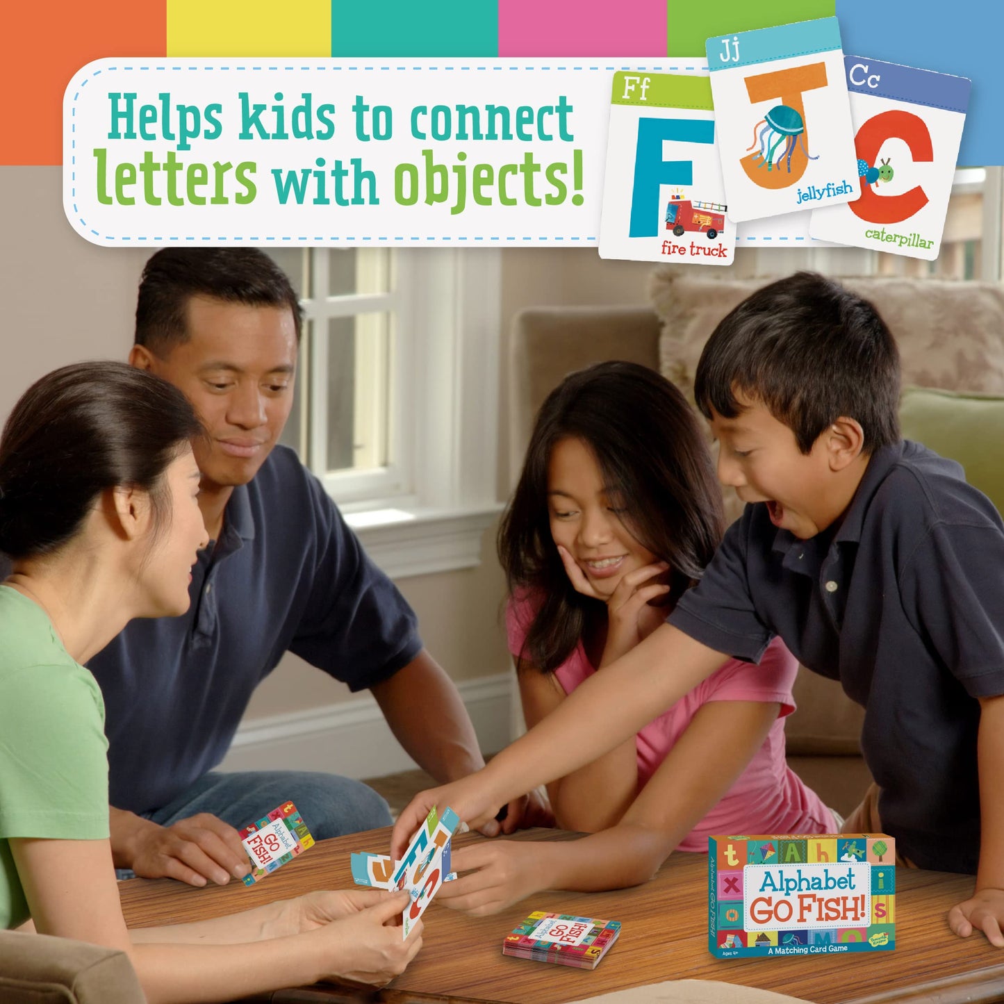 Peaceable Kingdom Alphabet Go Fish Letter Matching Card Game with 52 Oversized Cards Card Games for