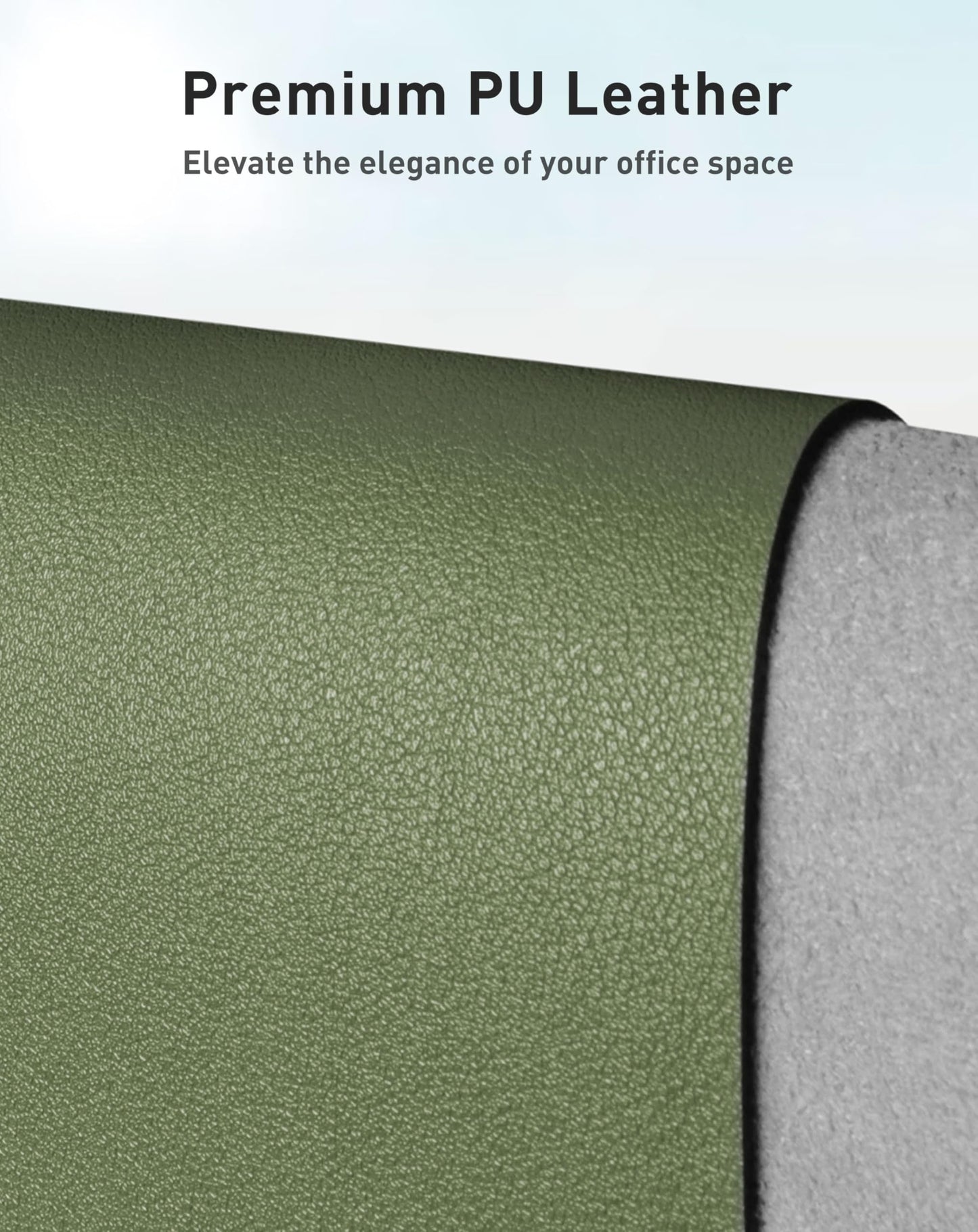 Aothia Faux Leather Desk Mat - Large Mouse Pad, Non-Slip PU Leather Blotter, Waterproof Writing