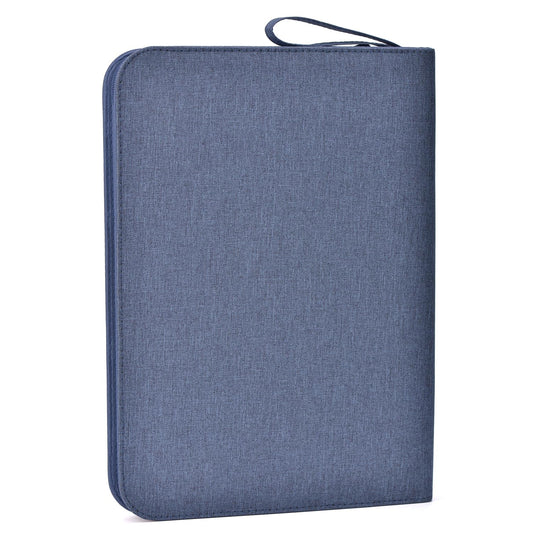 Lanxivi 48 Fountain Pen Case Denim Blue Organizer Bag, Waterproof Canvas Pen Display Holder with