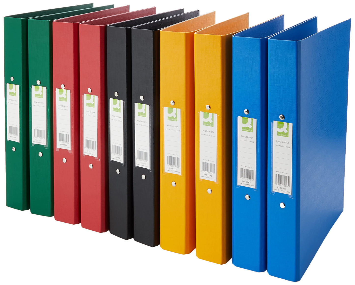 Q-Connect 25mm 2 Ring Binder Polypropylene A4 Assorted (Pack of 10) KF71446