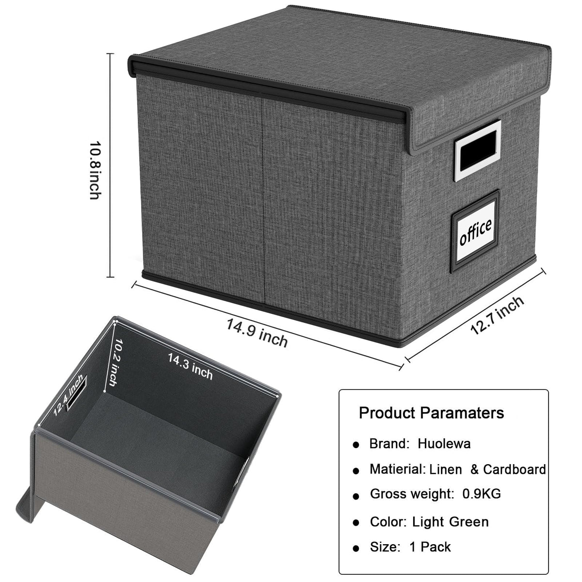 Huolewa File Organizer Box with Lids, Collapsible File Folder Organizer