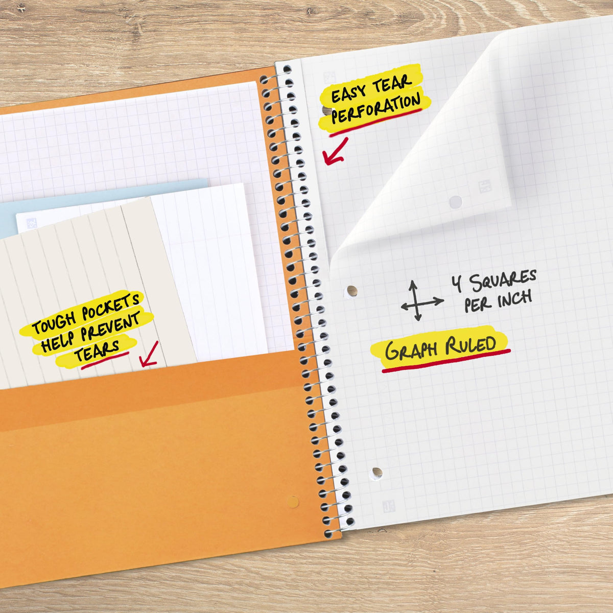 Five Star Spiral Notebook + Study App, 1 Subject, Graph Ruled Paper, 8-1/2" x 11", 100 Sheets
