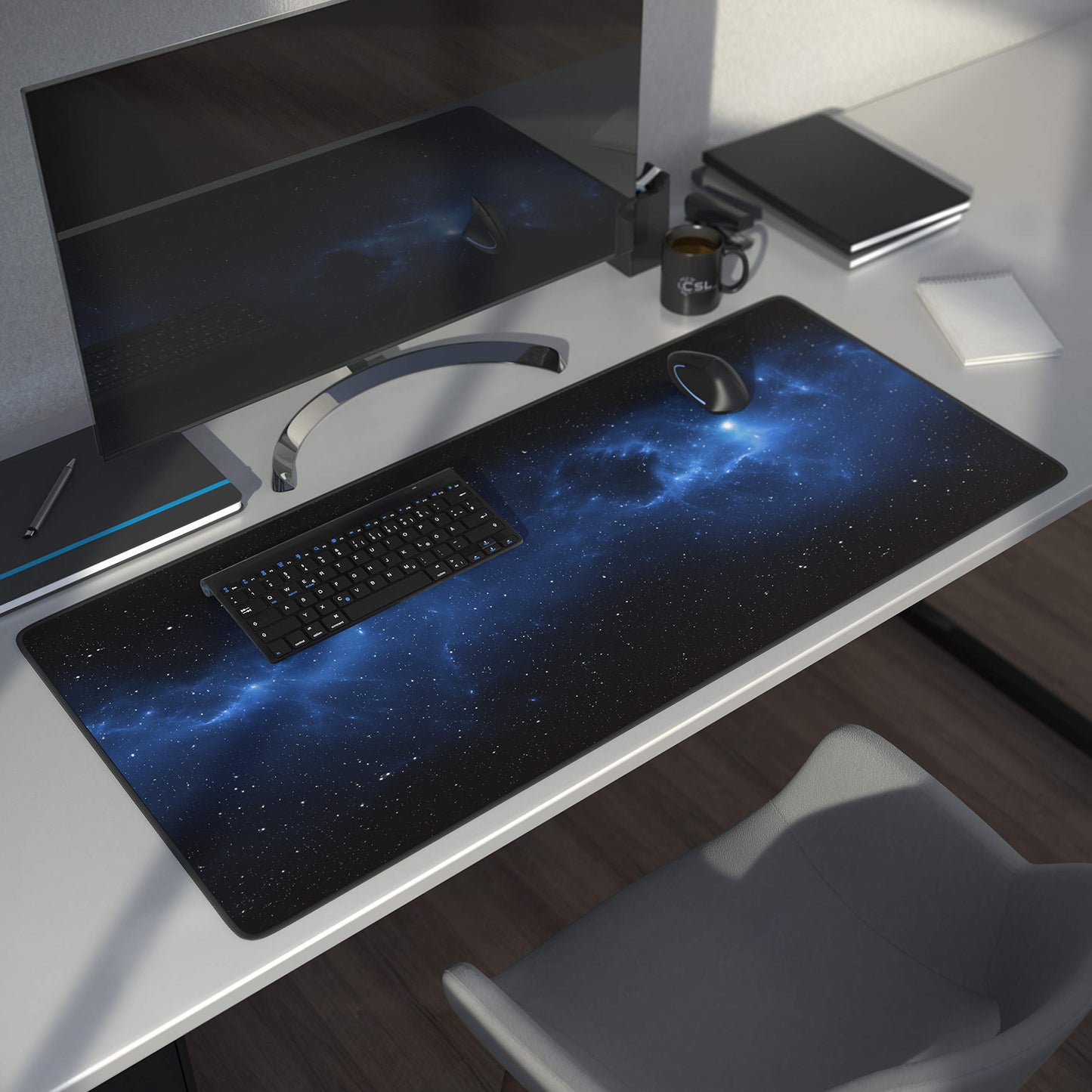 CSL - XXL Gaming Mouse Pad - Stars Design - 35 x 16 inches - extra large office mouse mat - finely