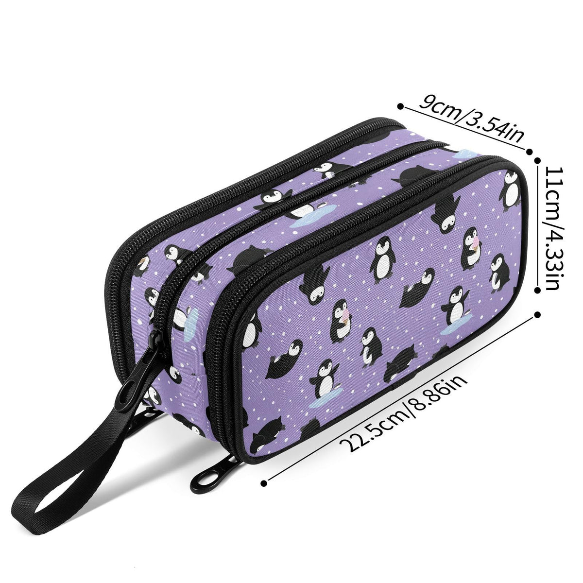 Fustylead Penguins Large Pencil Bag Storage Pen Case Makeup Pouch Stationery Bag for School College