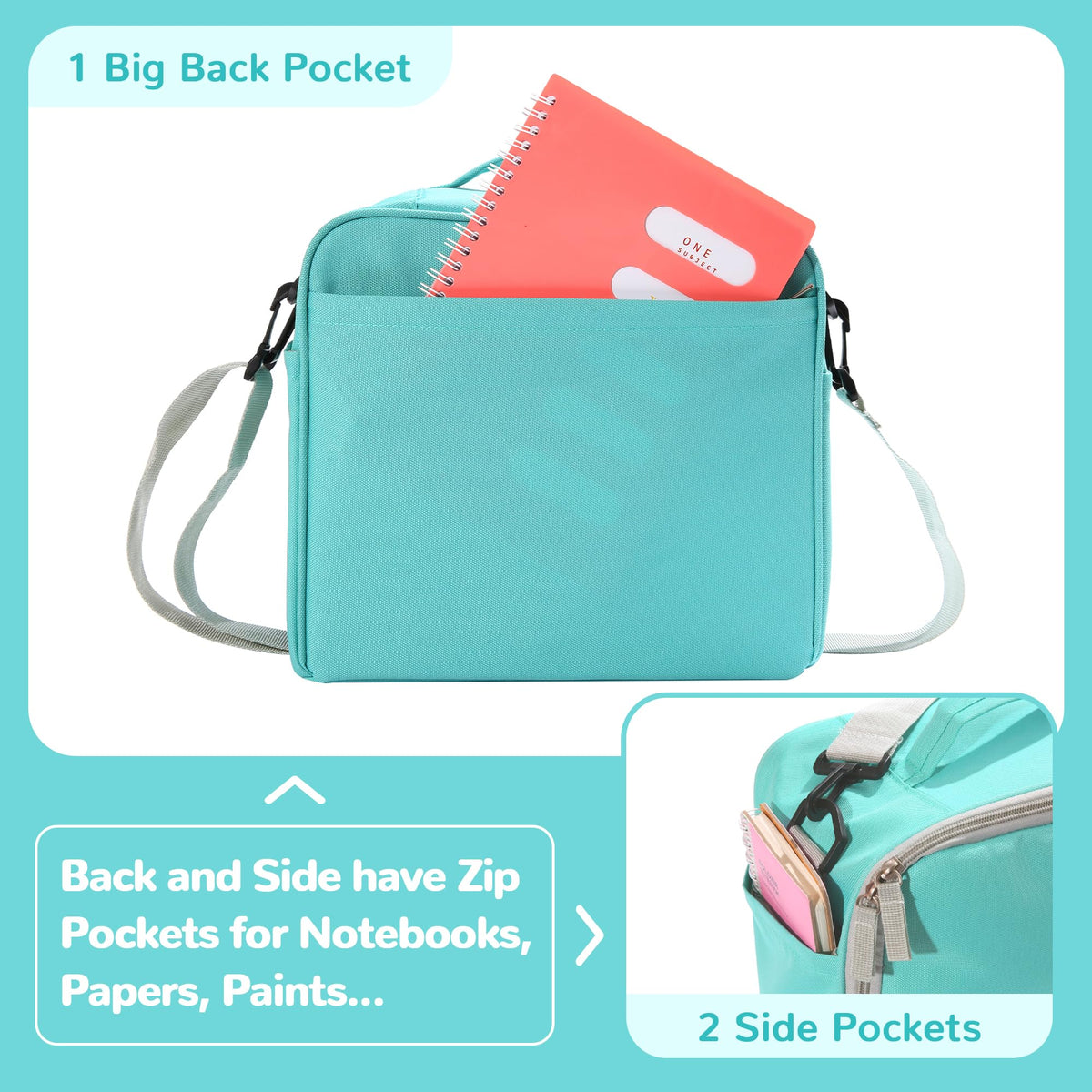 Togood Marker Organizer Bag - Large Storage Crossbody Tote for Marker Pens 130PCS+, Portable Art