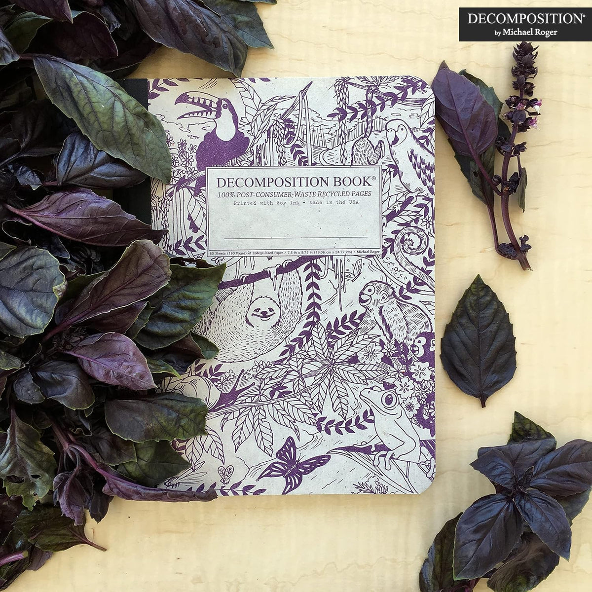 Decomposition Rainforest College Ruled Composition Notebook - 9.75 x 7.5 Journal with 160 Lined