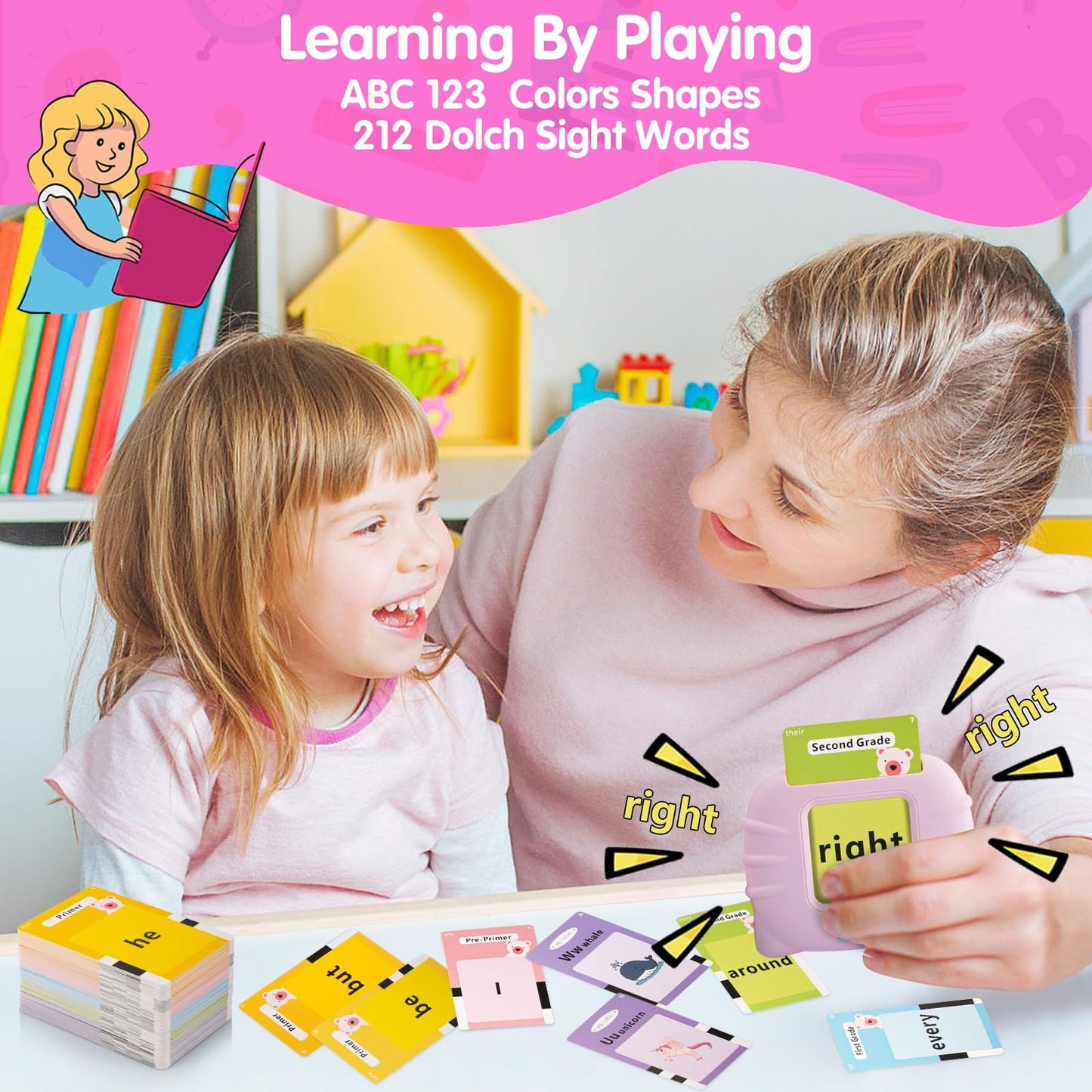 QuTZ ABC Flash Cards for Toddlers 2-4, Autism Toys, Speech Therapy Educational Cards with 272 Words