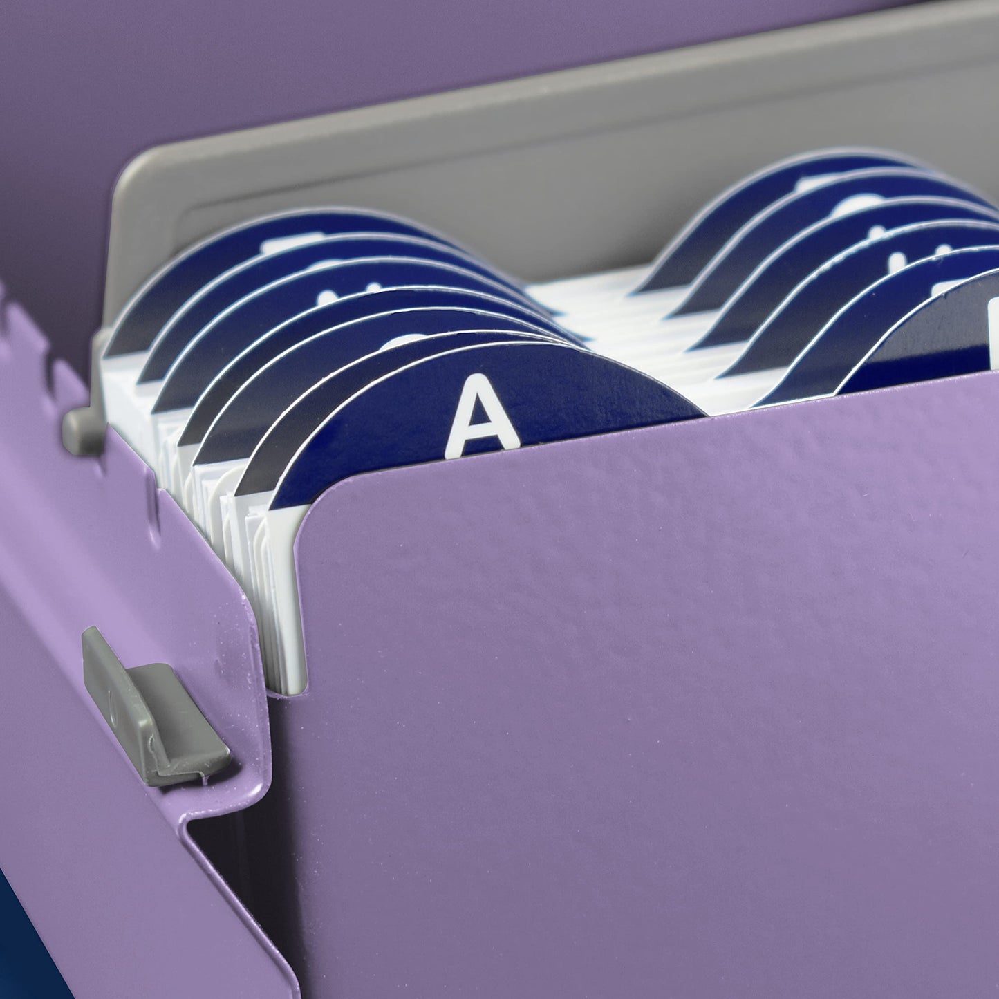 Acrimet Index Business Card Size File Holder Organizer Box Metal Base Heavy Duty (AZ Index Cards
