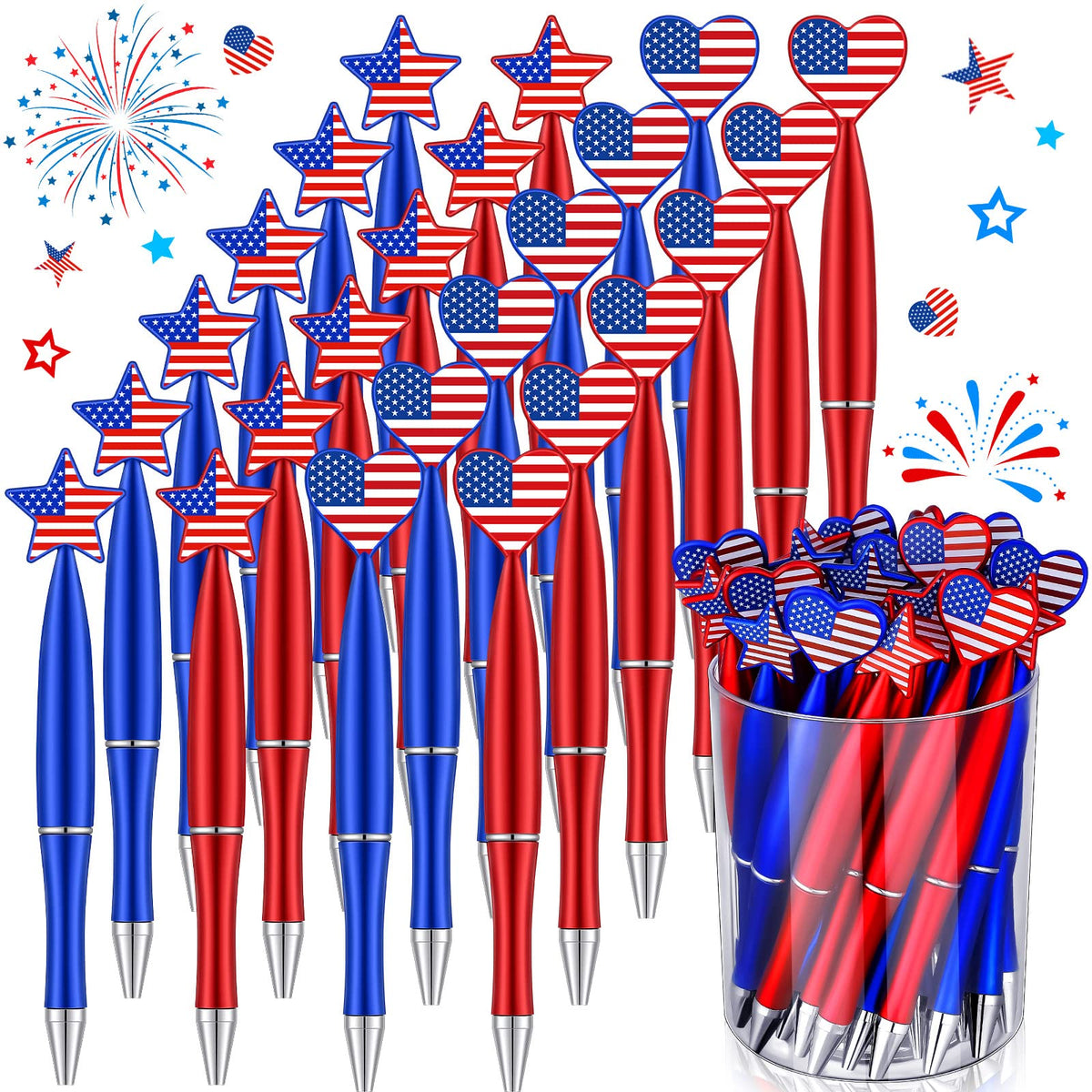 Yexiya 160 Pieces American Flag Ballpoint Pens Patriotic 1.0 mm