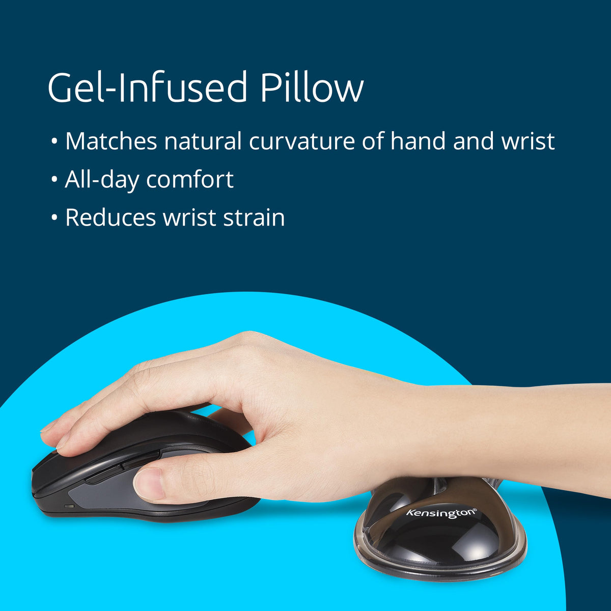 Kensington Slim Duo Gel Mouse Wrist Rest Support Cushion for Low Profile Mice & Trackballs