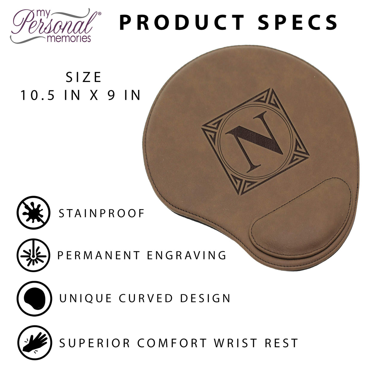 My Personal Memories Custom Engraved and Personalized Mouse Pad with Wrist Rest Desk Accessories