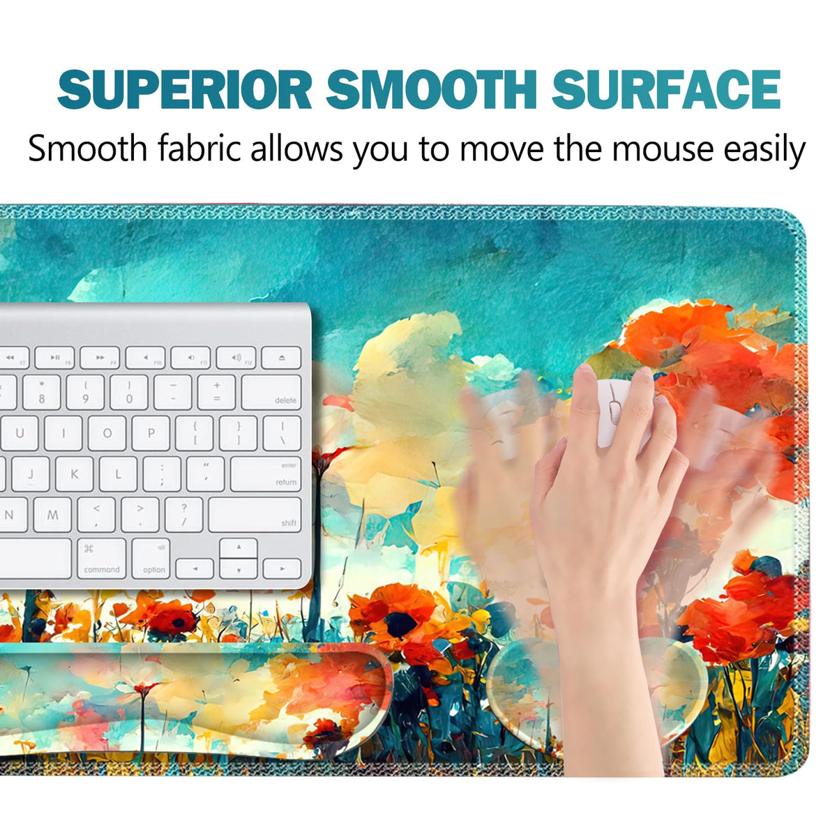 ARTSO Gaming Mouse Pad Wrist Support Set, XXL Large Desk Mat Mousepad + Keyboard Wrist Support+