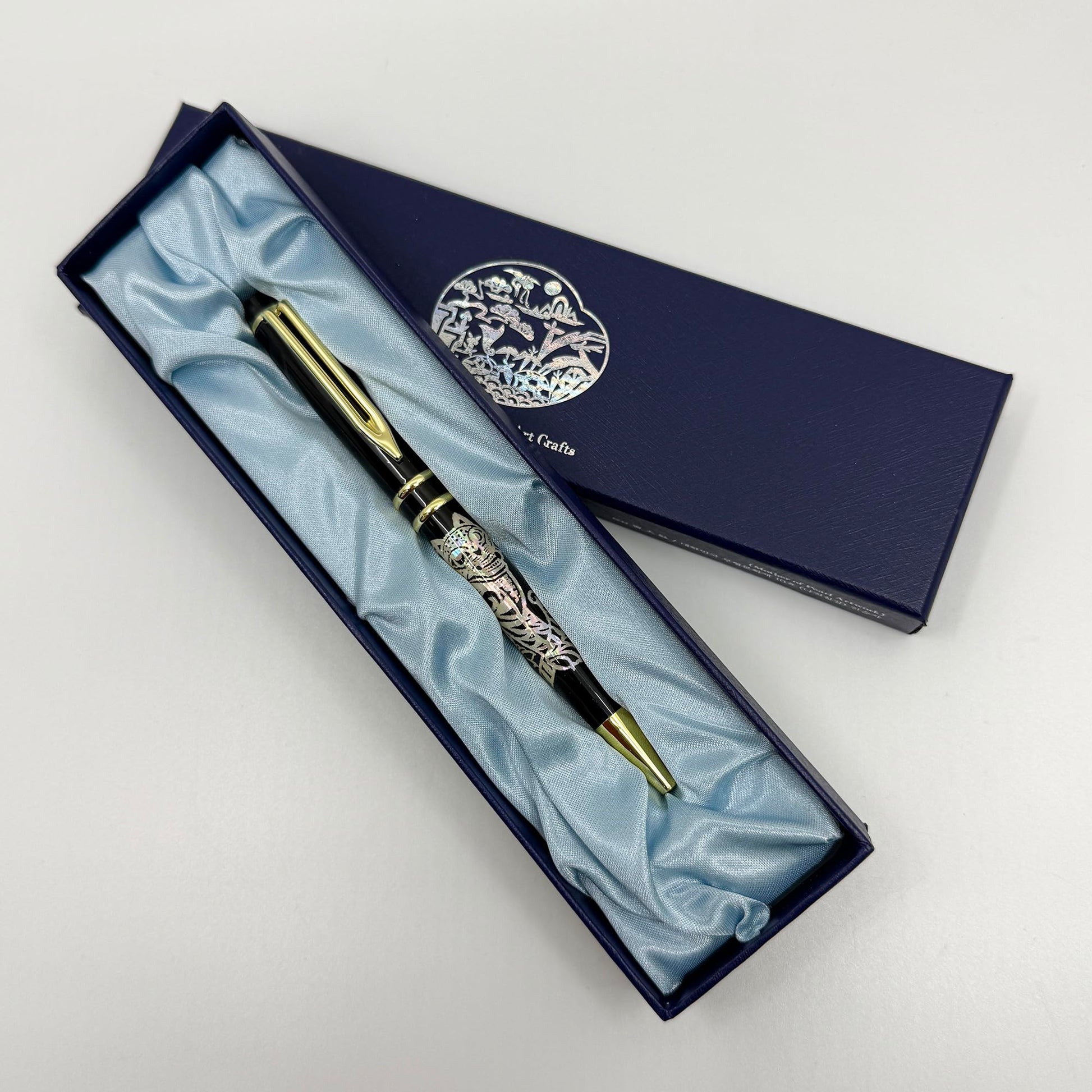 Nacreh Inlay Mother of Pearl Design Handmade Ballpoint Pen Retractable Executive Gift Rollerball