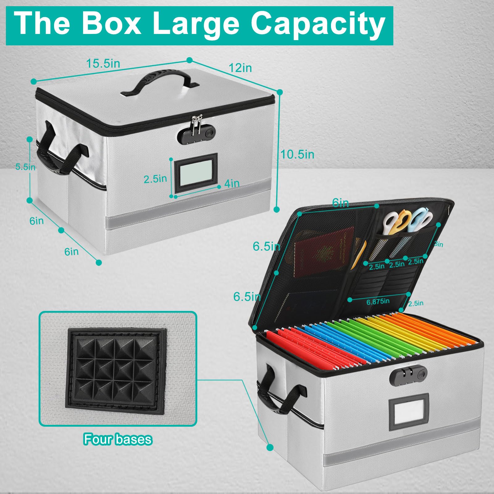 EXLIFBAG Fireproof File Organizer with Lock, 1 Layer