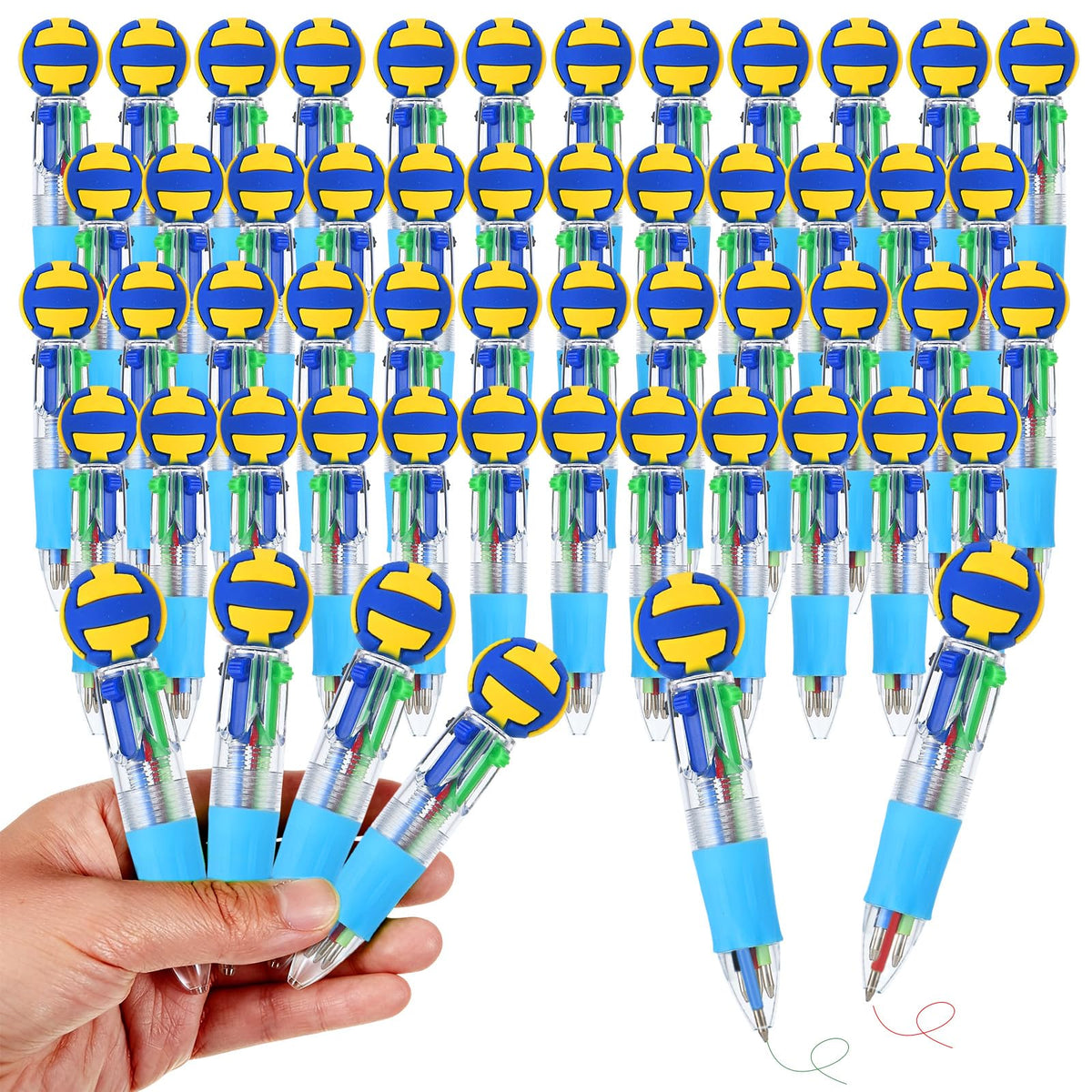 Zhirlyn Volleyball Party Favors Volleyball Pens Mini Multicolor Pen in One Cute Fun 4-in-1 Pens