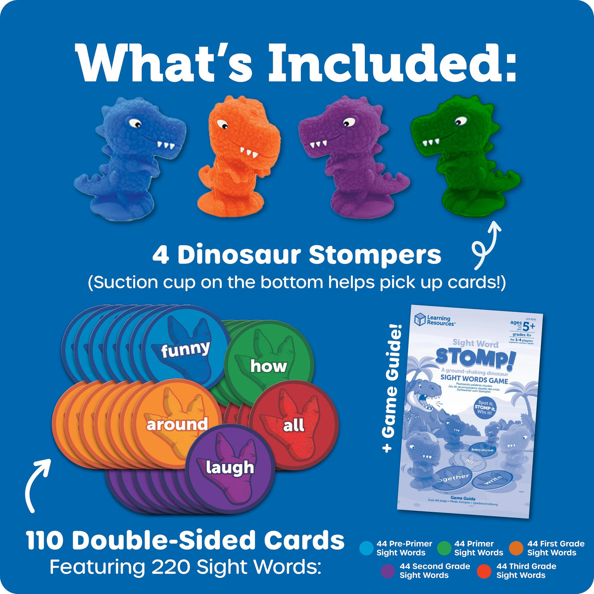 Learning Resources Sight Word Stomp! - Alphabet Toys, Phonics Flash Cards, Classroom Board Games