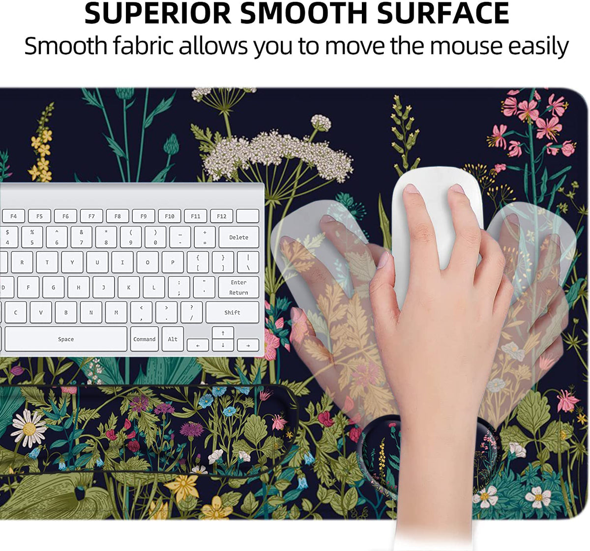 Large Mouse Pad with Wrist Rest, 4-in-1 Wrist Rest for Keyboard and Mouse