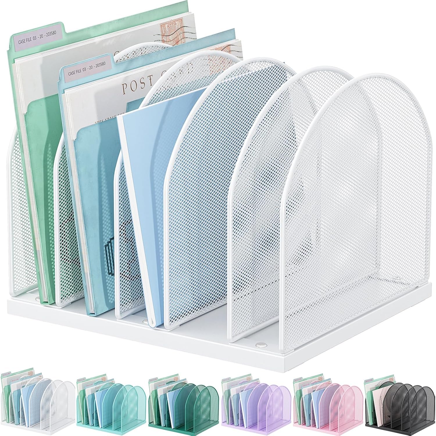 gianotter Desktop File Organizer with 5 Compartments