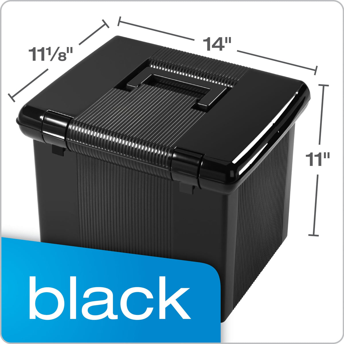 Pendaflex Portable File Box with File Rails, Simple Document Storage, File Bin for Home and Office