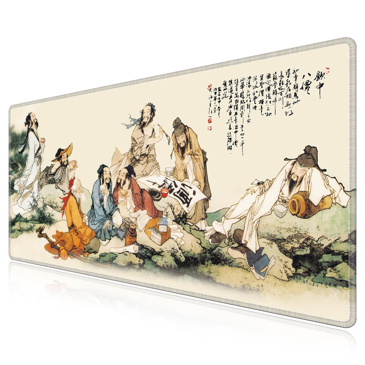 LL-COEUR XXL Landscape Gaming Mouse Pad Computer Keyboard Mat Office Desk Pad (Eight Immortals