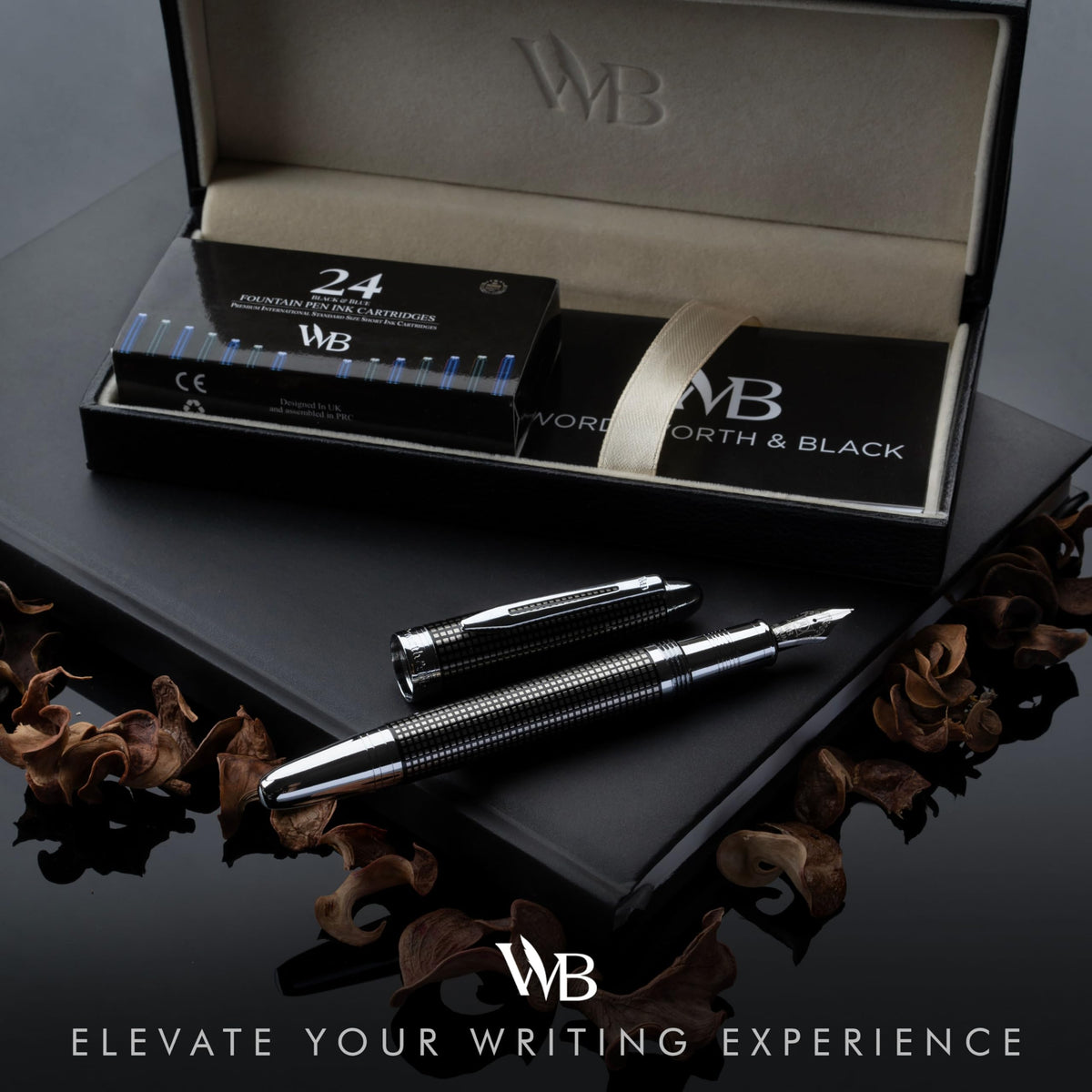 Wordsworth & Black Majesti Luxury Fountain Pen Set for Writing, Medium Nib