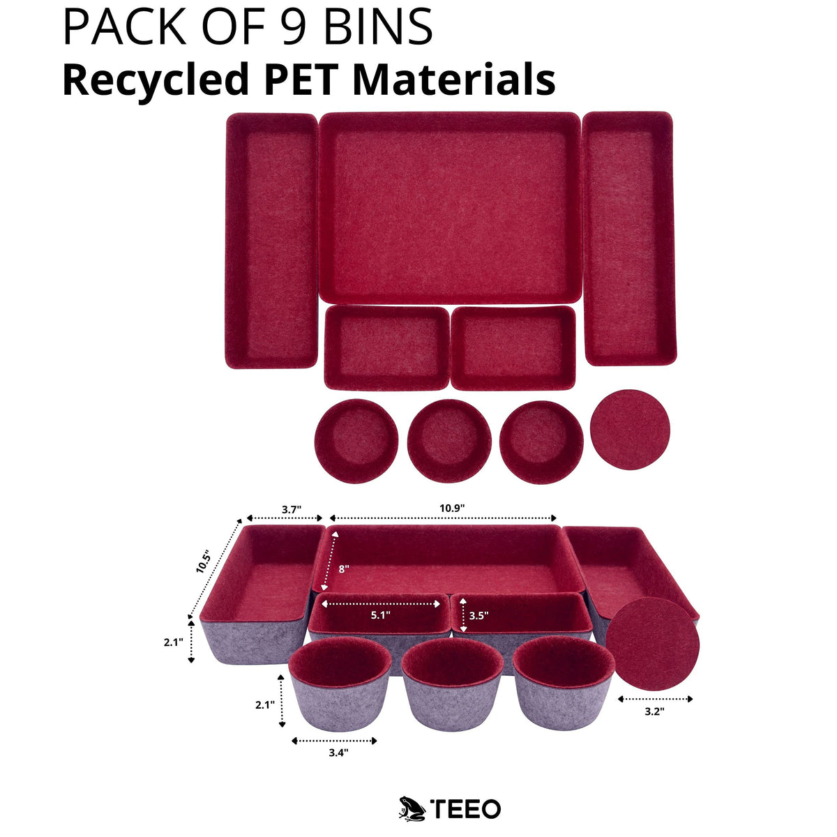 Teeo - Drawer Organizers - Office Supply Organizer - Desktop Drawers - Organizing Containers