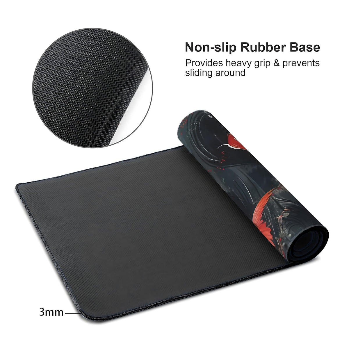 Koi Fish Large Mouse Pad,Gaming Keyboard Desk Pad,Extended Mouse Mat Non-Slip Rubber Base with