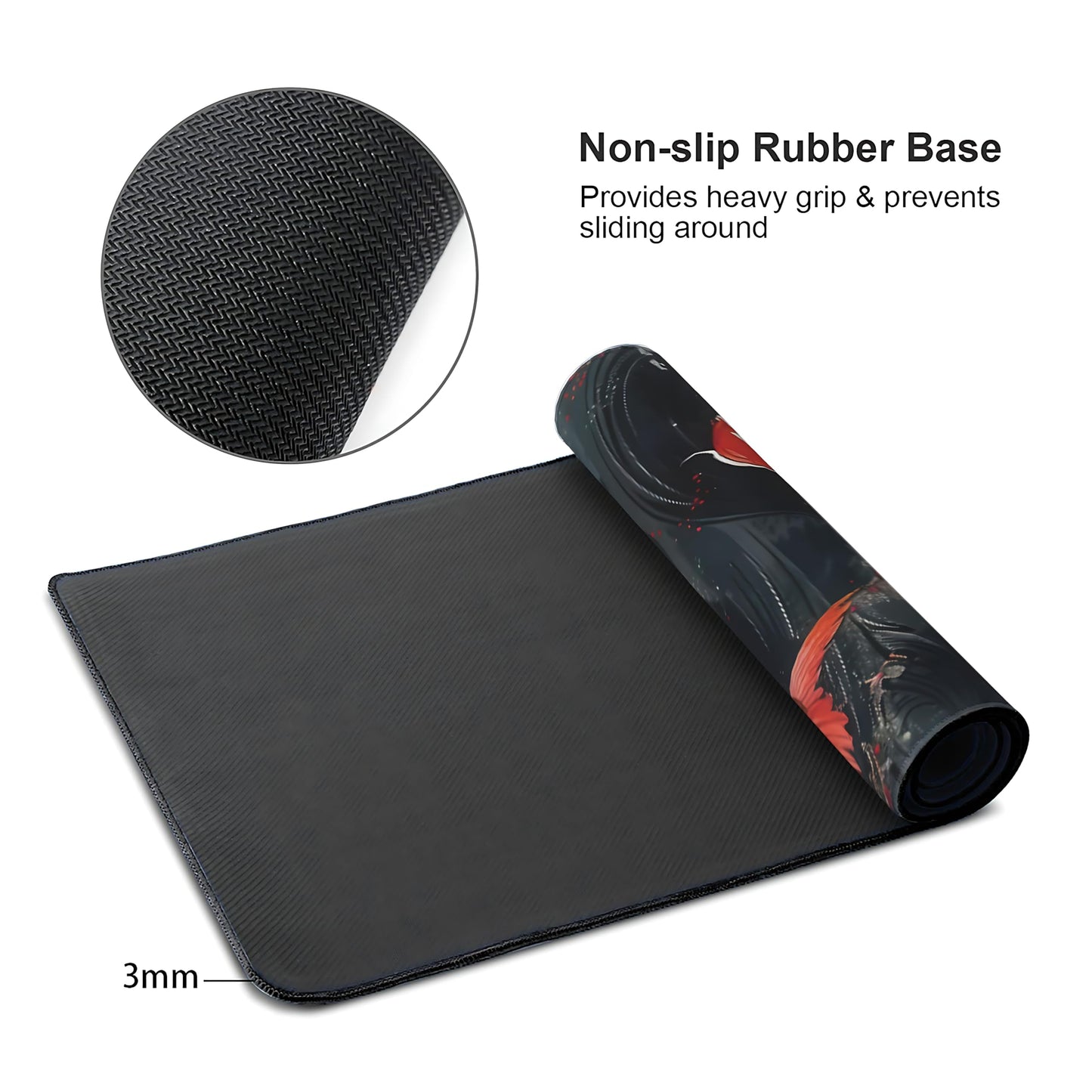 Koi Fish Large Mouse Pad,Gaming Keyboard Desk Pad,Extended Mouse Mat Non-Slip Rubber Base with