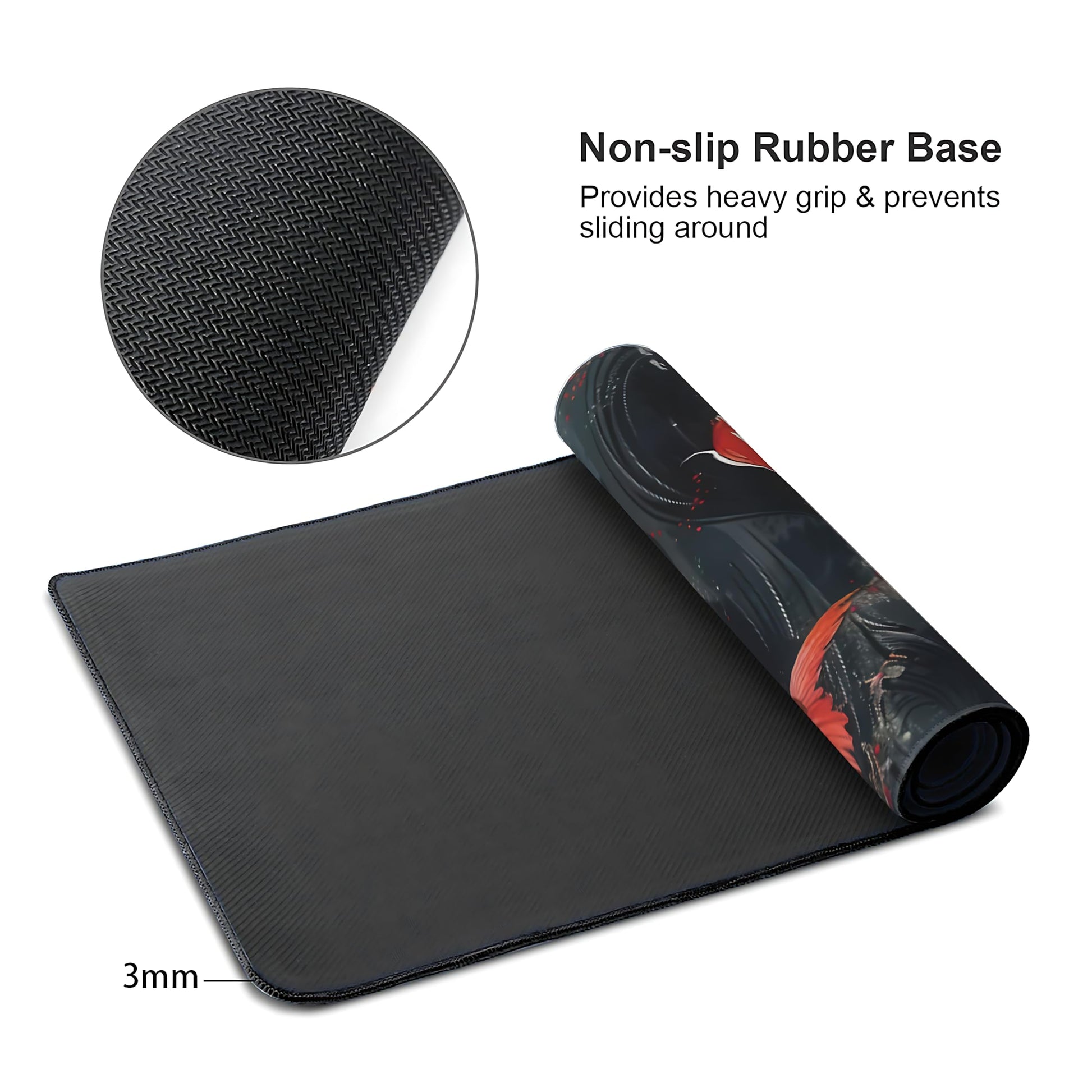 Koi Fish Large Mouse Pad,Gaming Keyboard Desk Pad,Extended Mouse Mat Non-Slip Rubber Base with