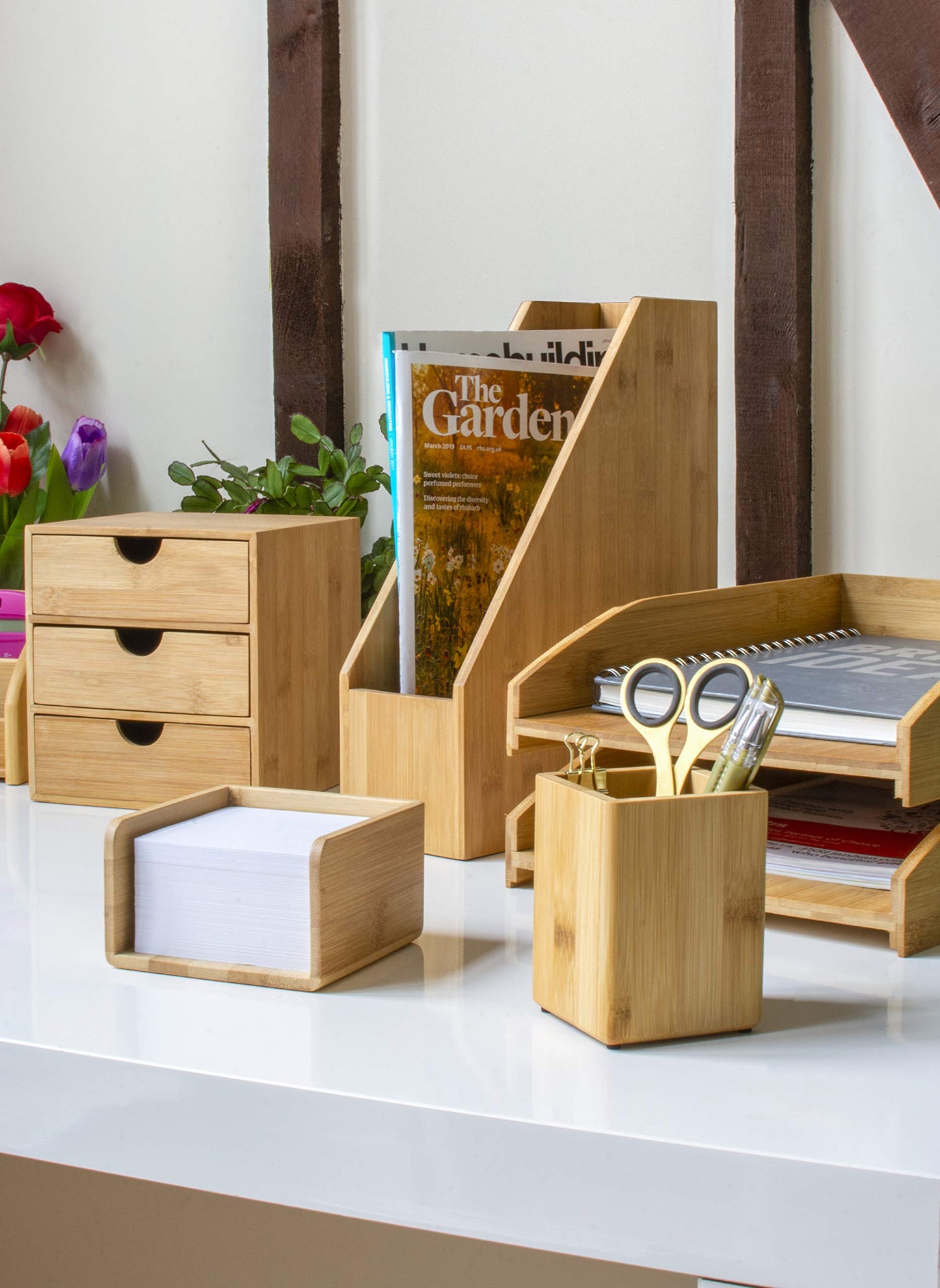 OSCO Bamboo Memo Pad Holder with 500 Sheets of Paper, BAM-MP1