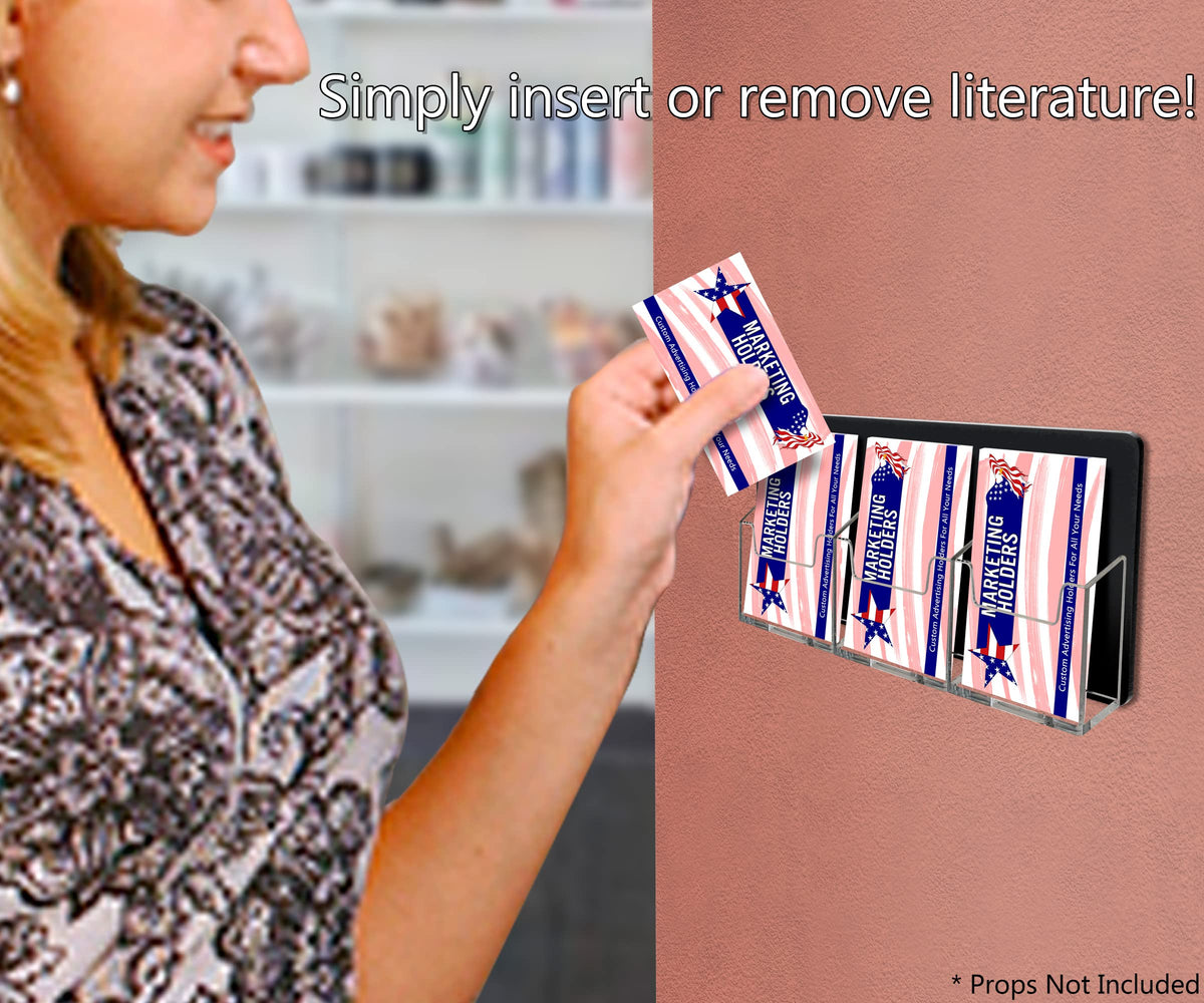 Marketing Holders Wall Business Card Holder with Hanging Hardware for 2" x 3.5" Vertical