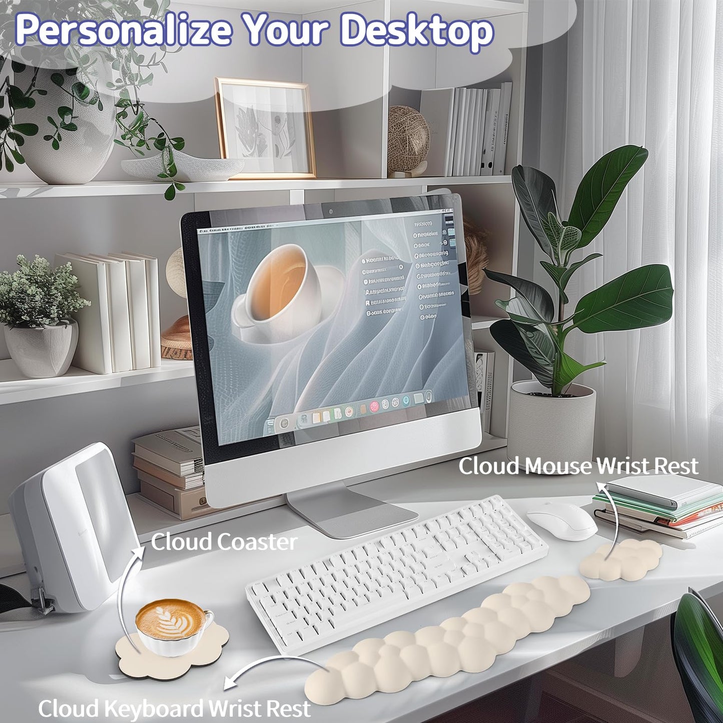 Sushret Cloud Wrist Rest for Keyboard and Mouse, Cloud Keyboard Wrist Rest