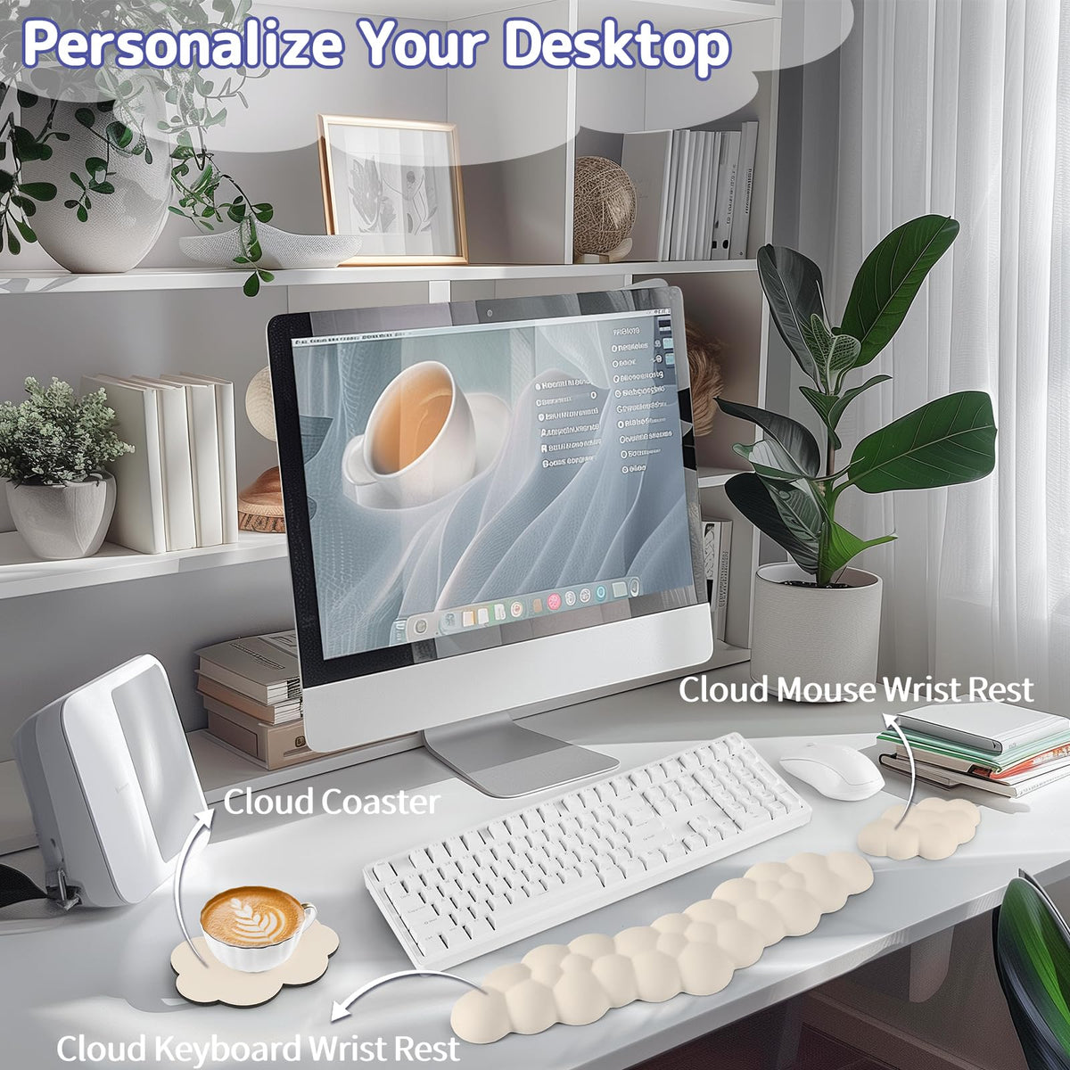 Sushret Cloud Wrist Rest for Keyboard and Mouse, Cloud Keyboard Wrist Rest