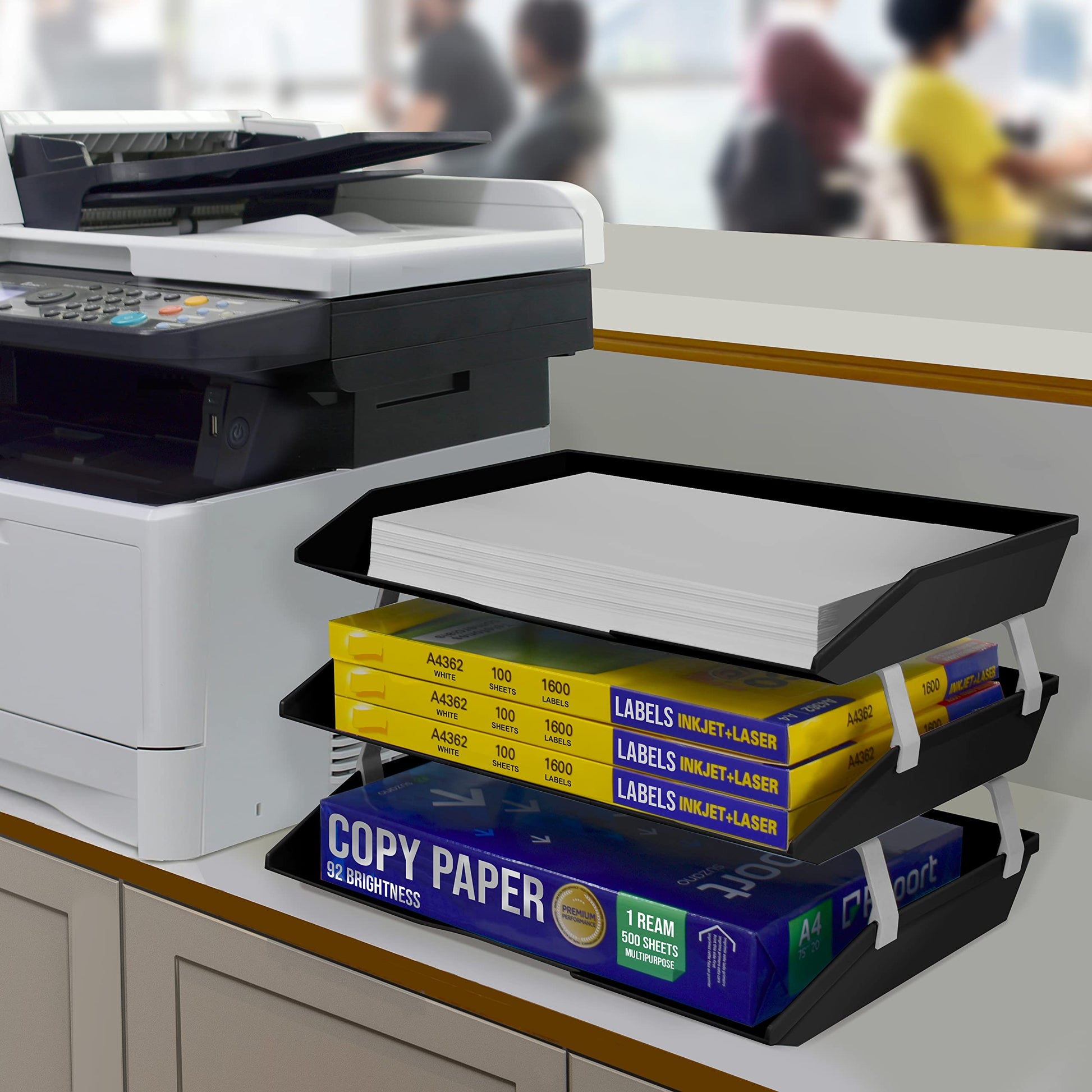 Acrimet Facility 3 Tier Letter Tray, Side Load, Letter Size/A4, Desktop File Organizer, Plastic