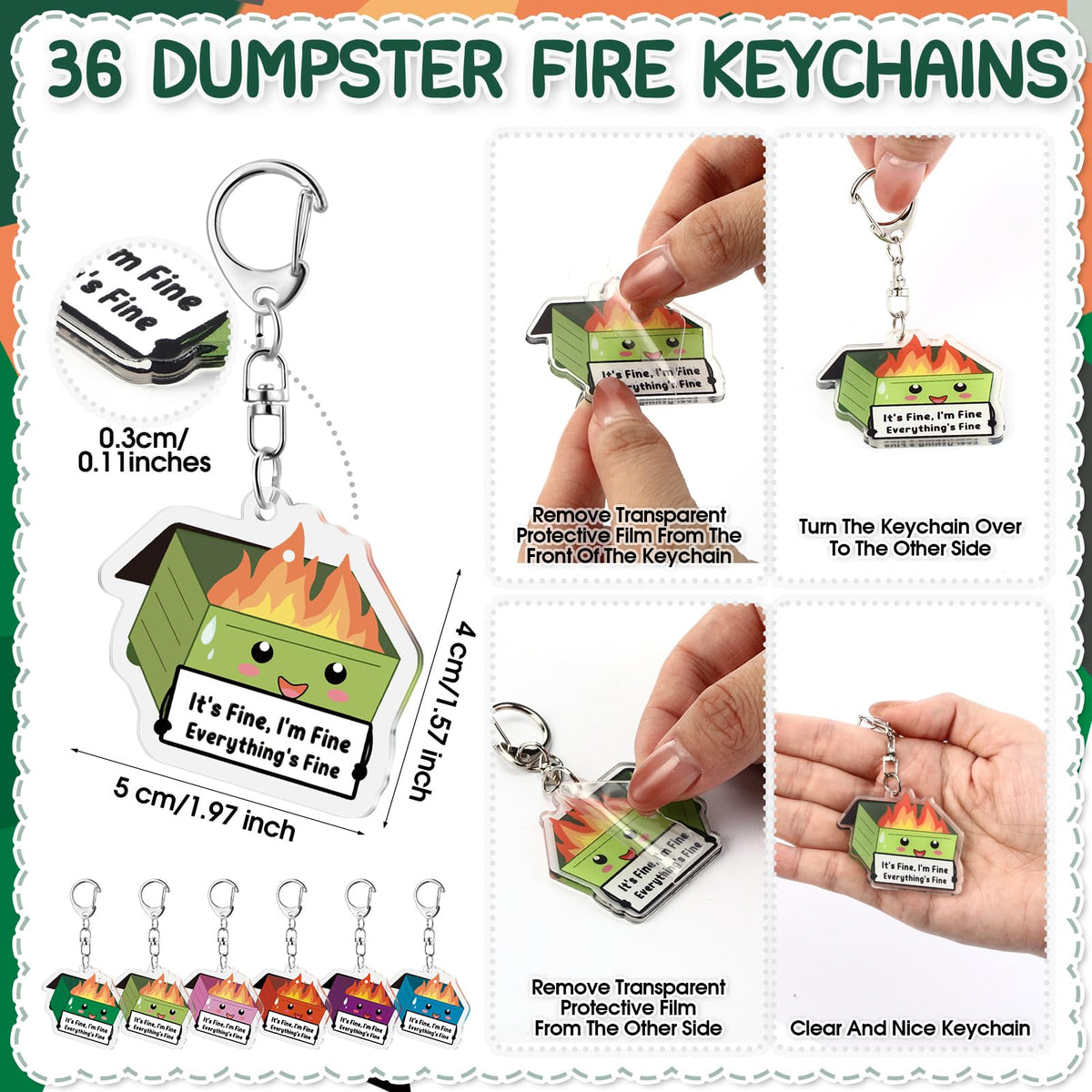 Sayglossy 36 Sets Christmas Funny Dumpster Fire Gift