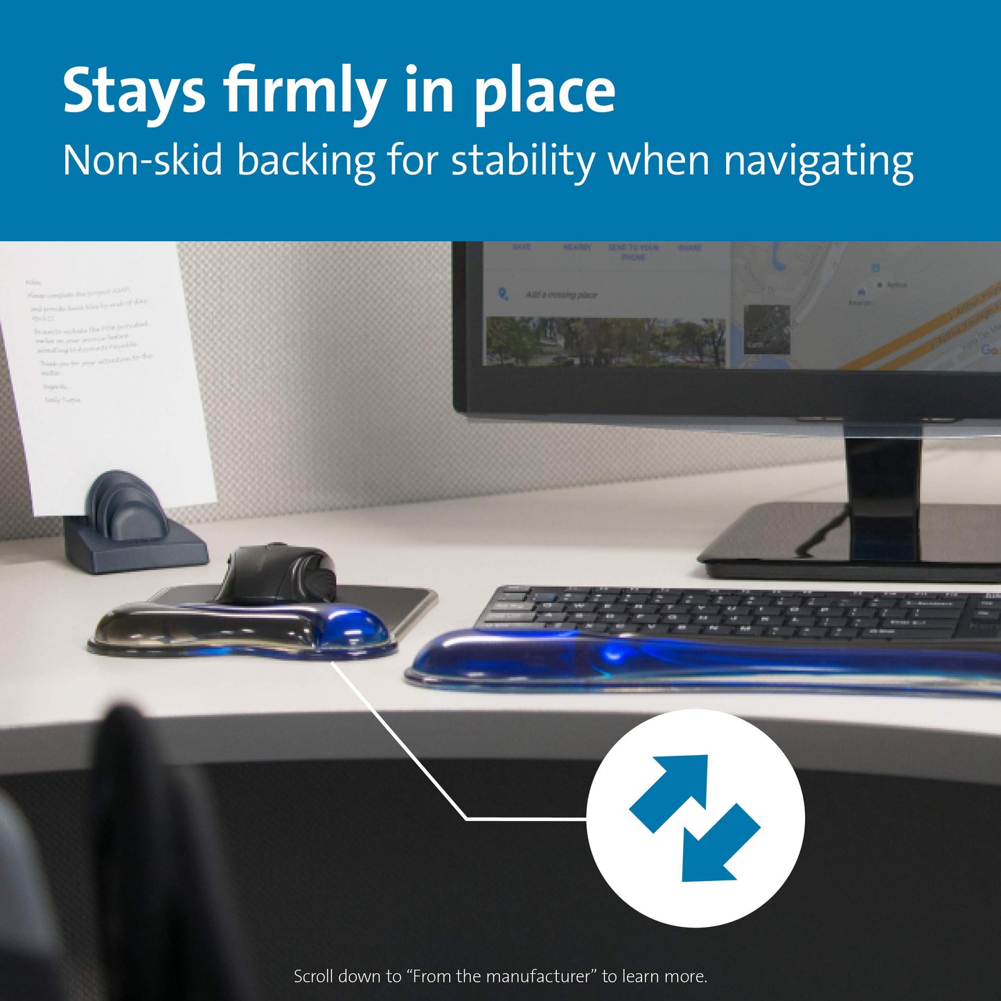Kensington Duo Gel Mouse Pad with Wrist Rest, Ergonomic Wrist Support for Pain Relief, Comfortable