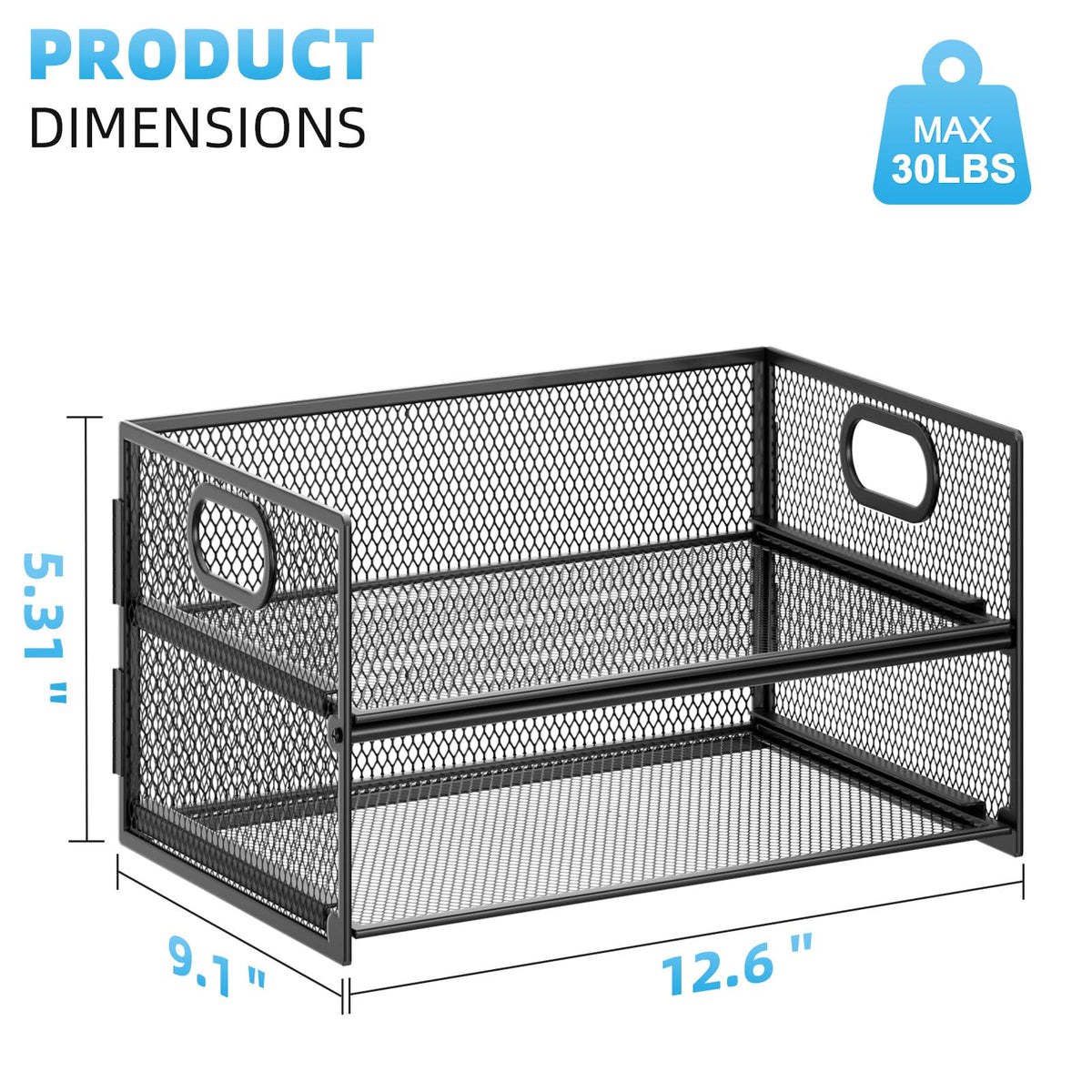 Marbrasse 2 Tier Paper Organizer Letter Tray, Mesh File Organizer with Handle, Paper Sorter Desk