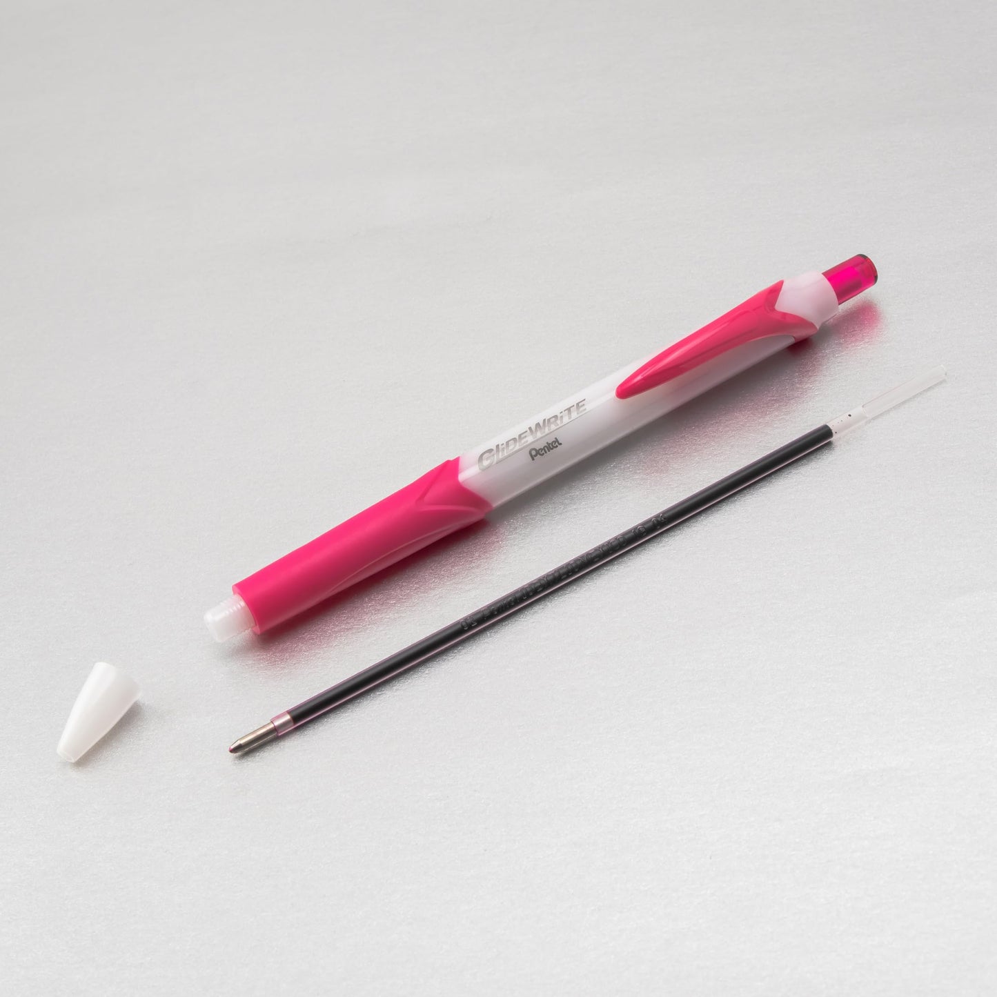 Pentel GlideWrite Ballpoint Pen with TechniFlo Ink, (1.0mm) Medium Line, Pink, Box of 12 (BX910-P)