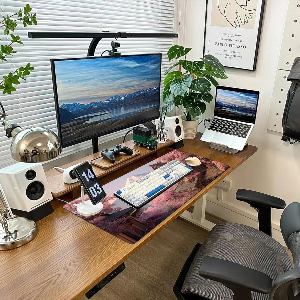 Desk Mat Mouse Pad Gaming Desk Pad XL Large Mouse Mat Office Decor Accessories (Pink A)
