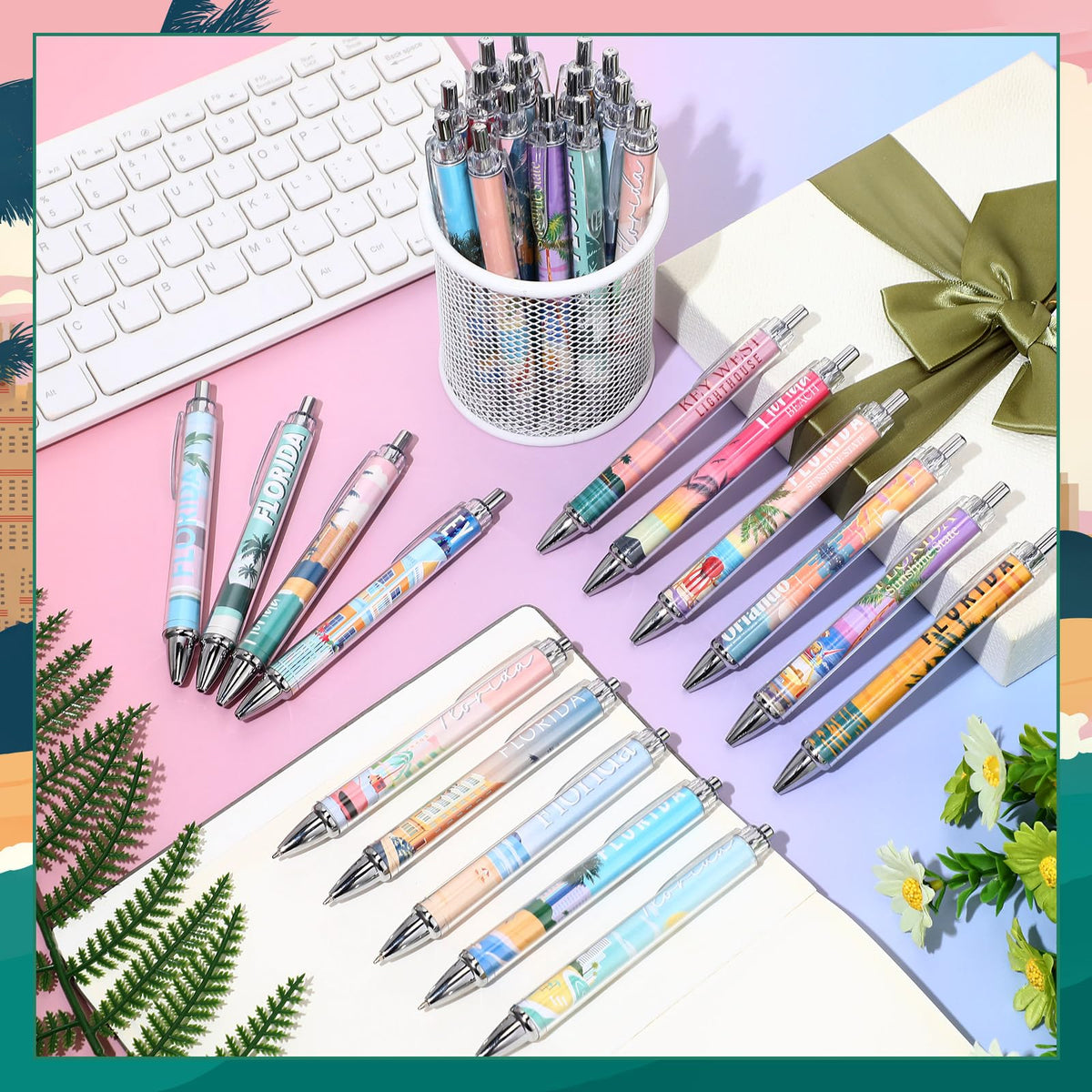 Sayglossy 30 Pcs Florida Souvenirs Gifts Travel Ballpoint Pens