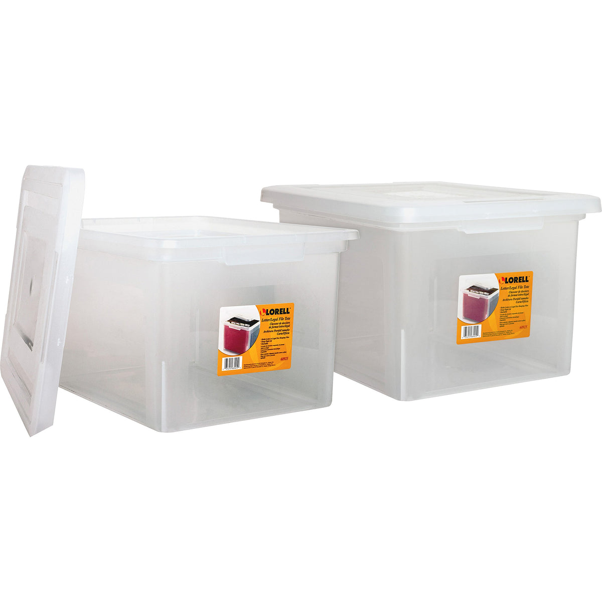 Lorell Letter/Legal Stacking File Box - 14.2" Width x 18" Depth x 10.8"Height - Clear - 2/Bundle