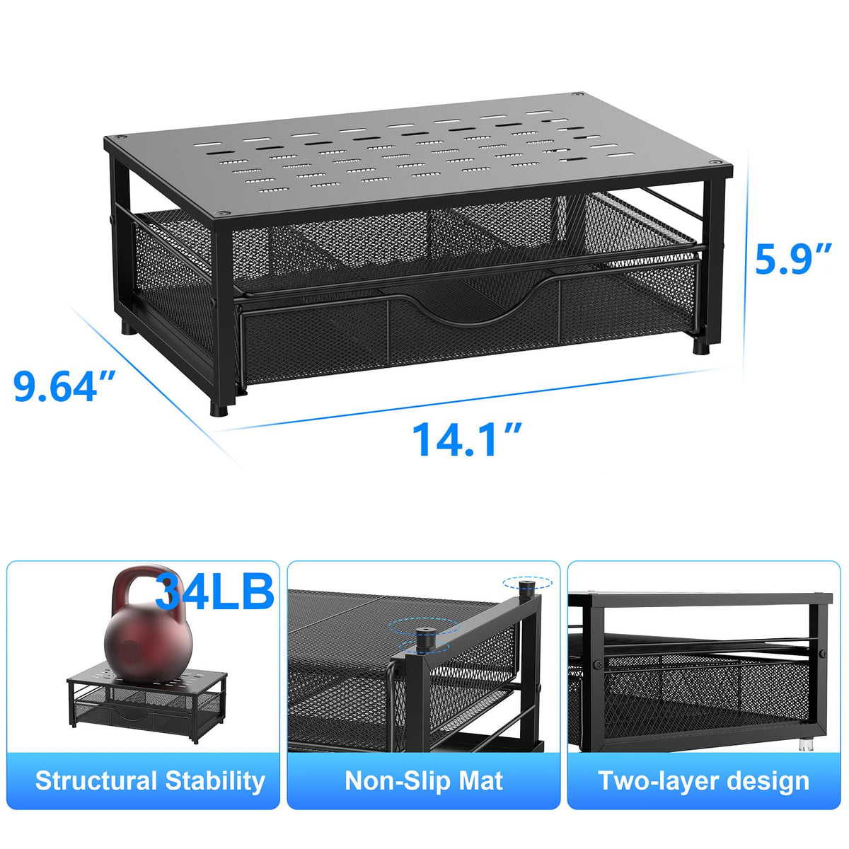 gianotter Computer Monitor Stand Riser with Drawer