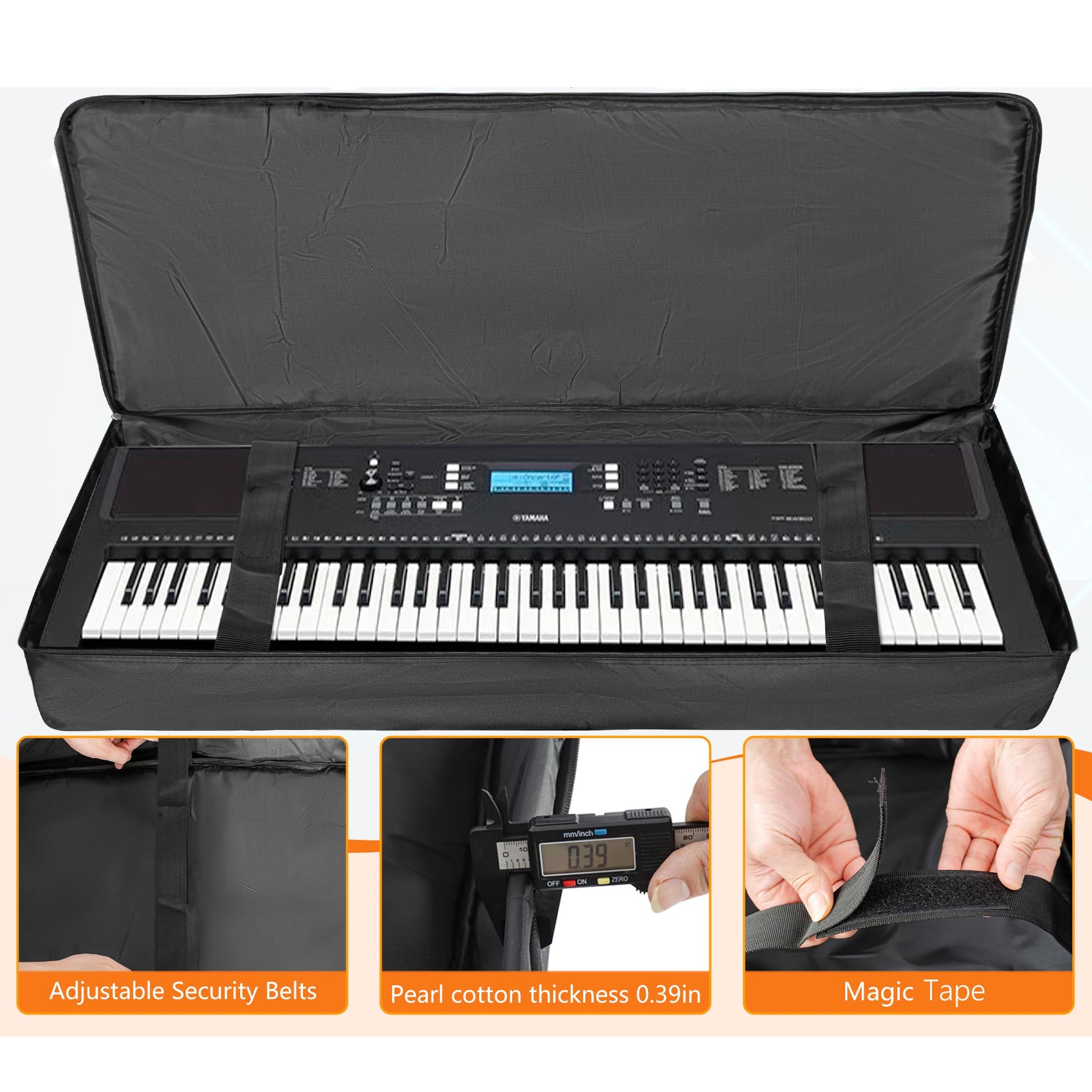 AKOZLIN 76 Key Keyboard Case, Soft Padded Keyboard Gig Bag, Piano Bag