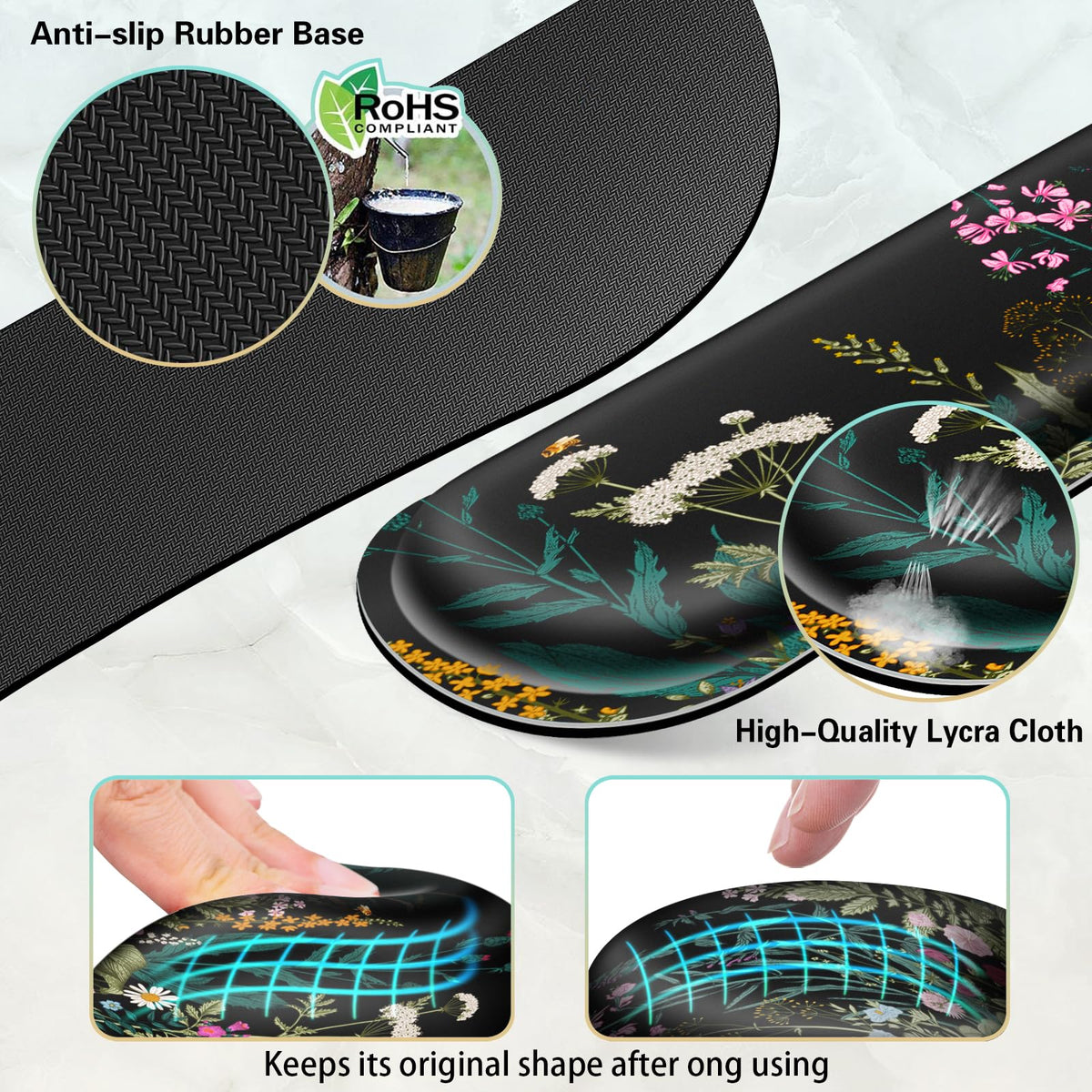 Canjoy Desk Mat with Wrist Rest, Desk Pad for Keyboard and Mouse 4-in-1 Mouse Pad + Keyboard Wrist
