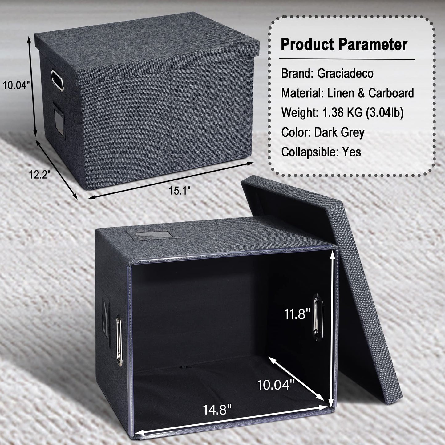 Storage Bins With Lids Office Organization File Folder Organizer Boxes