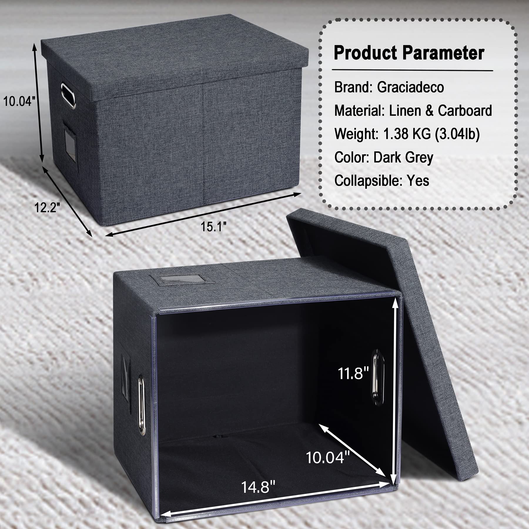 Storage Bins With Lids Office Organization File Folder Organizer Boxes