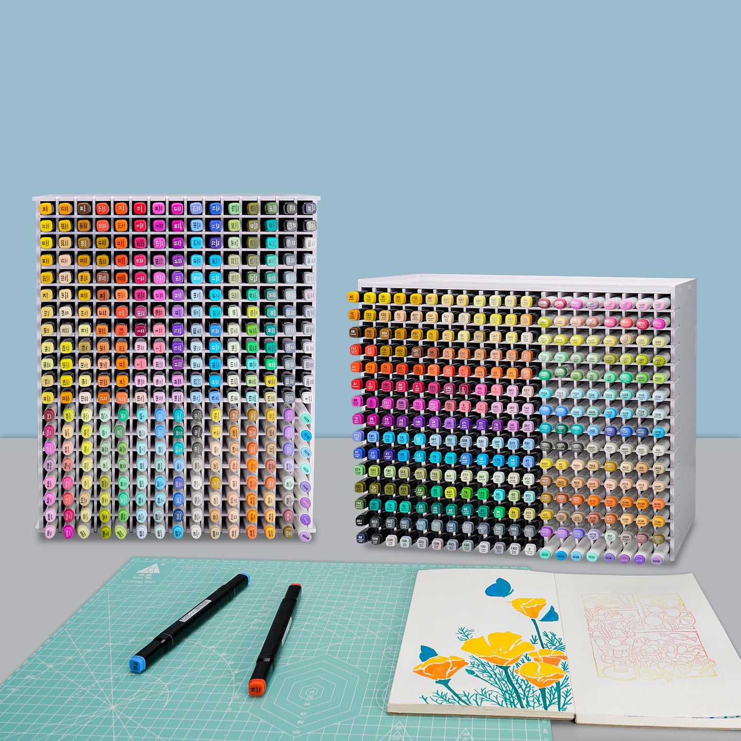 SANFURNEY Art Marker Storage Rack for 300 Markers